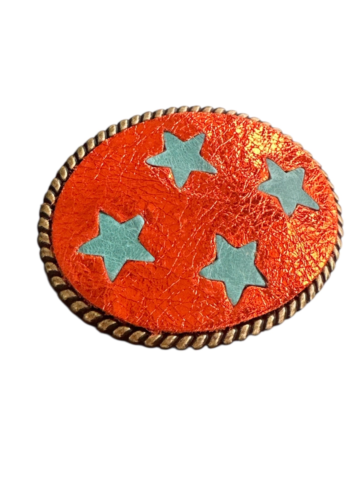 Stars Metallic Orange Concert Belt Buckle