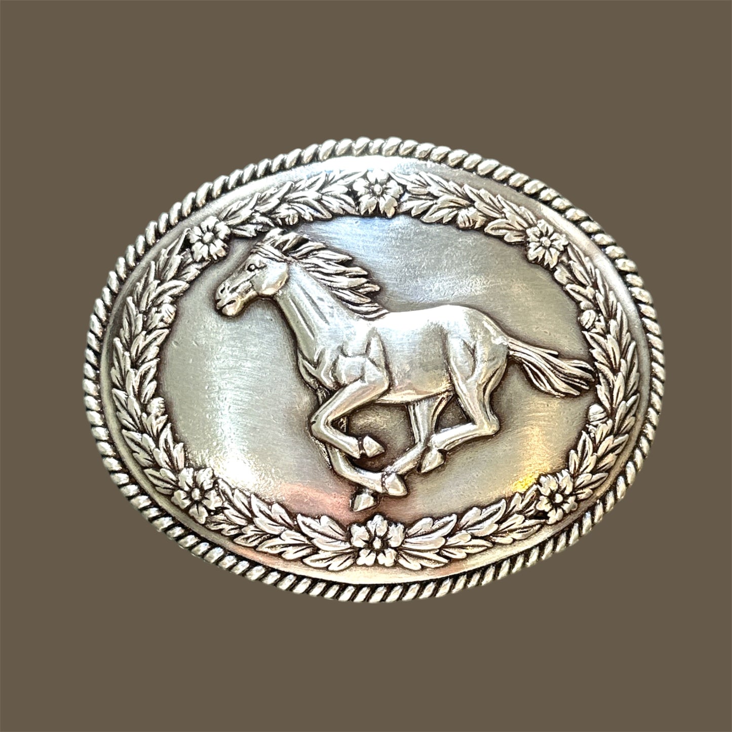 Horse Engraved Western Belt Buckle