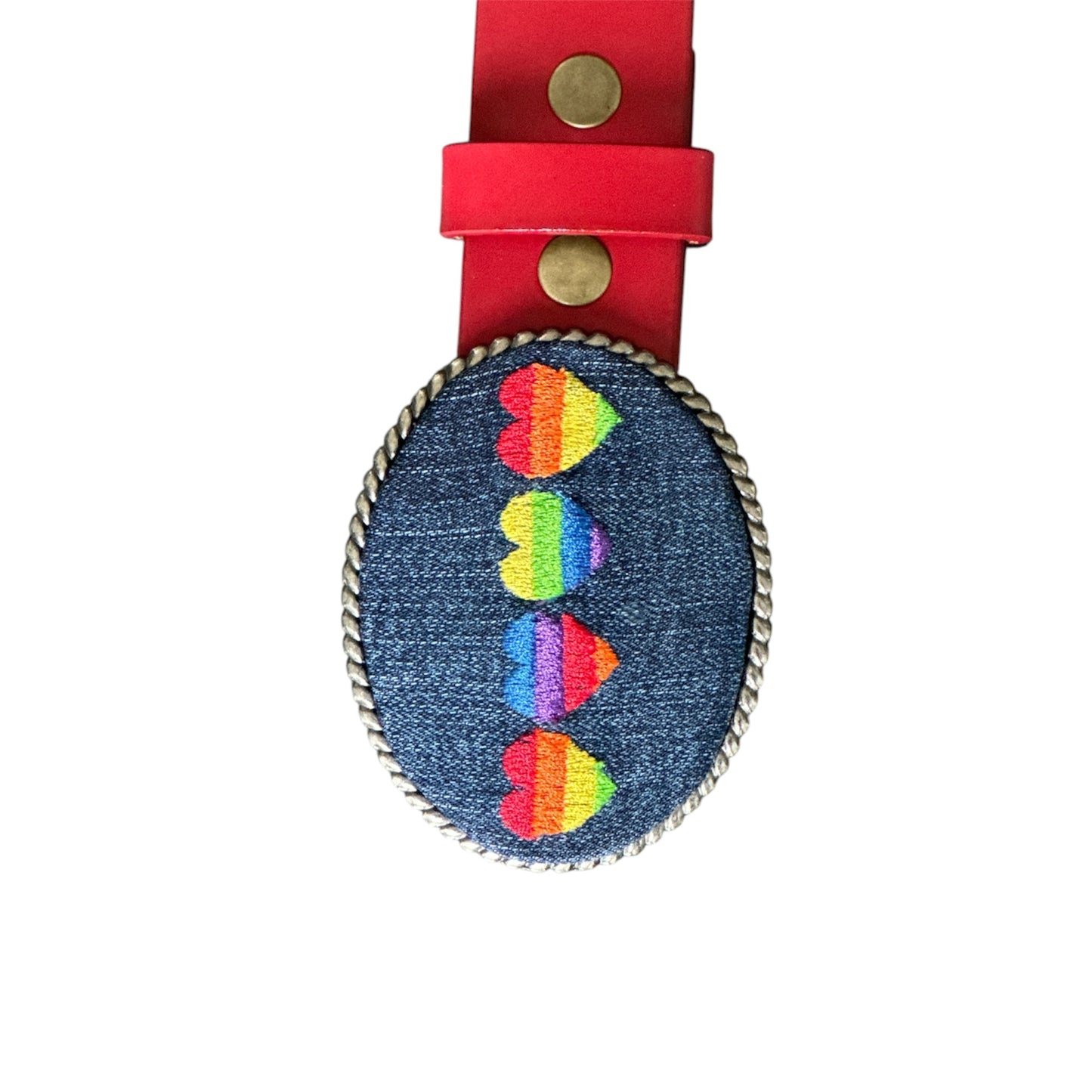Embroidered Heart Belt Buckle