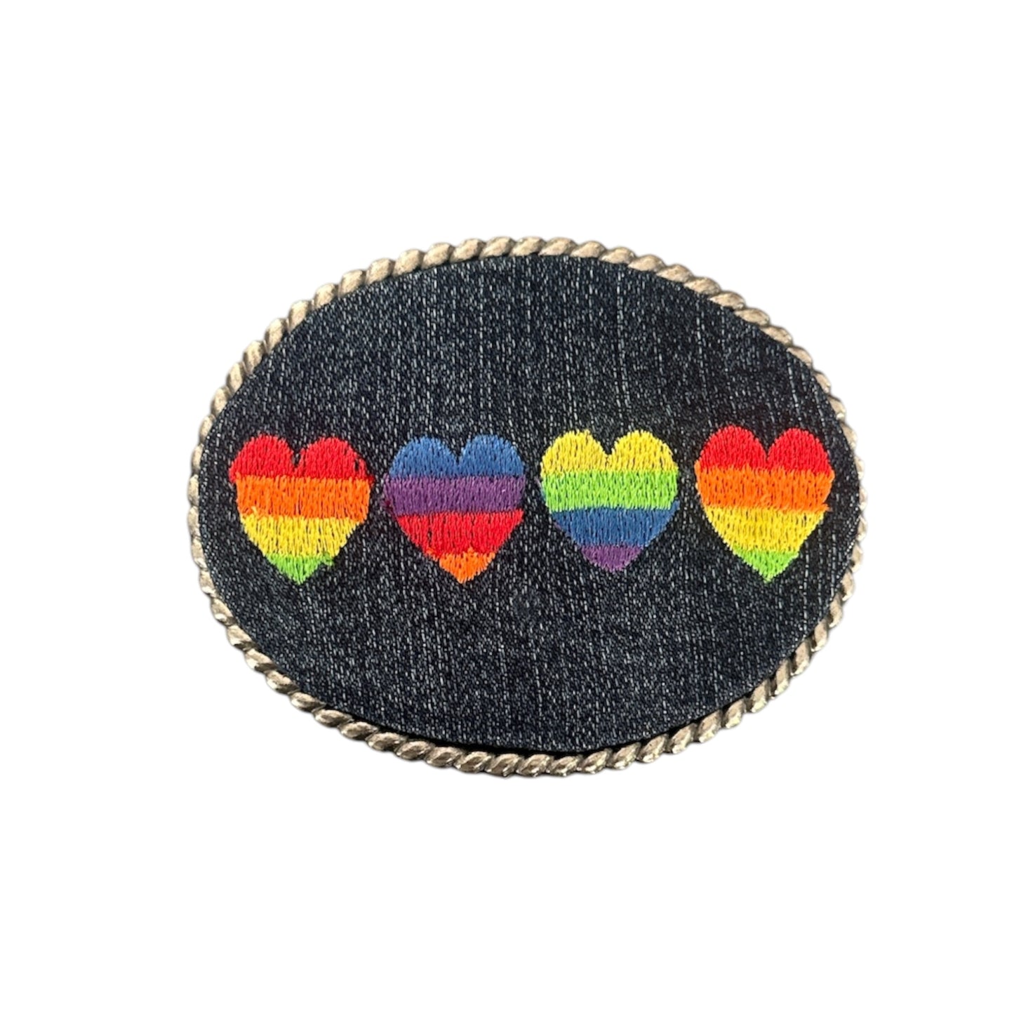 Embroidered Heart Belt Buckle