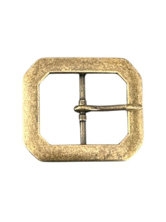Rectangular Clip End Belt Buckle in Antique Brass Finish