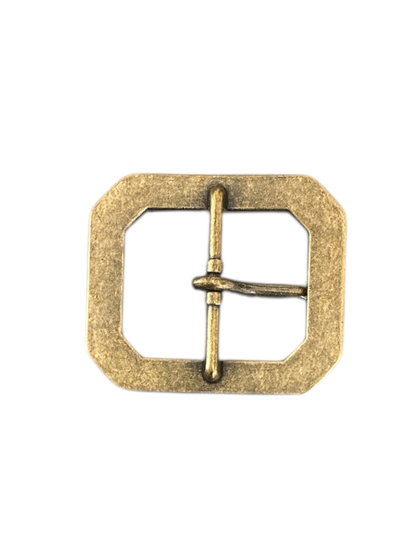 Rectangular Clip End Belt Buckle in Antique Brass Finish