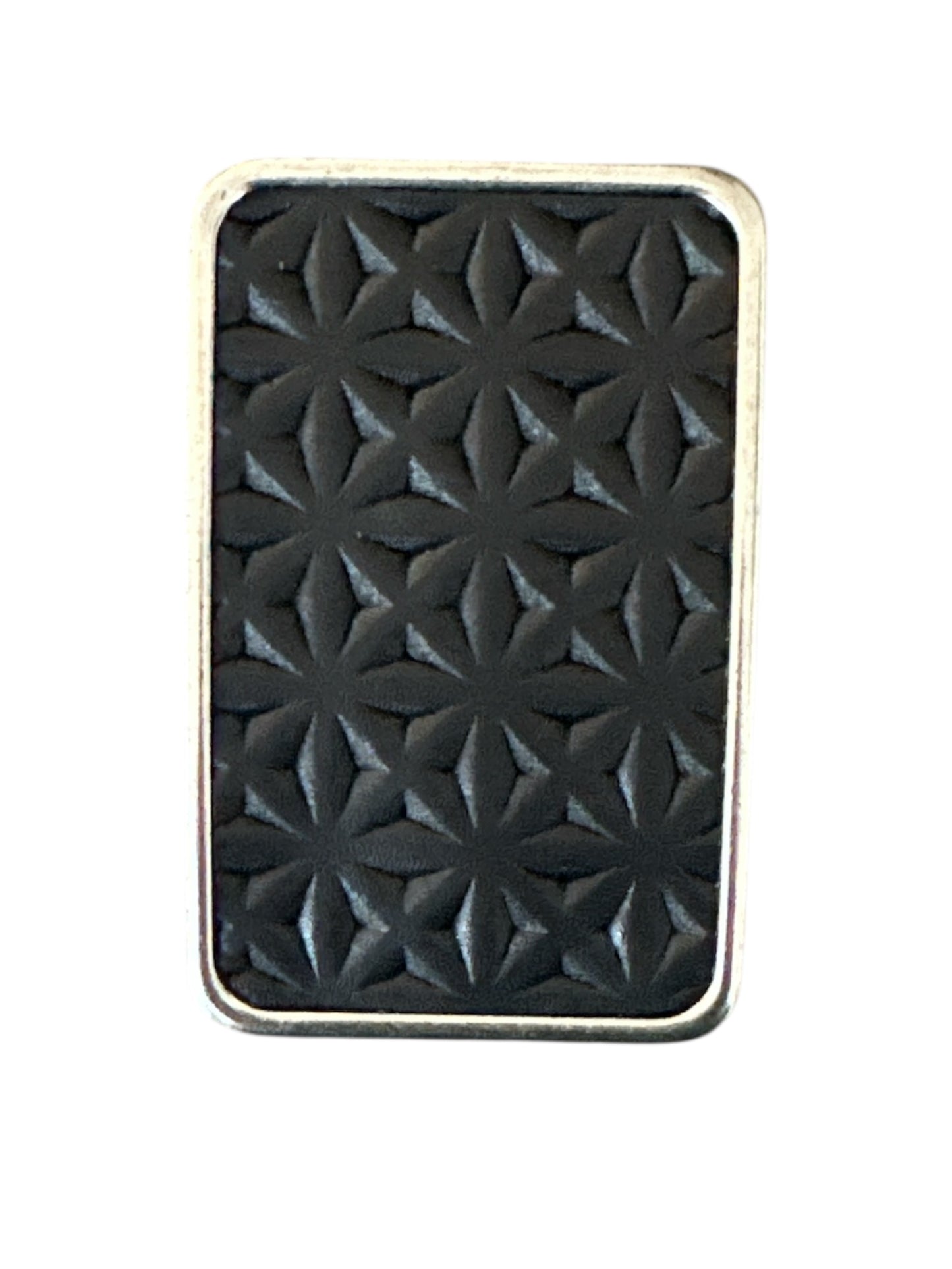 Embossed Black Leather Rectangular Belt Buckle in Antique Silver or Antique Brass