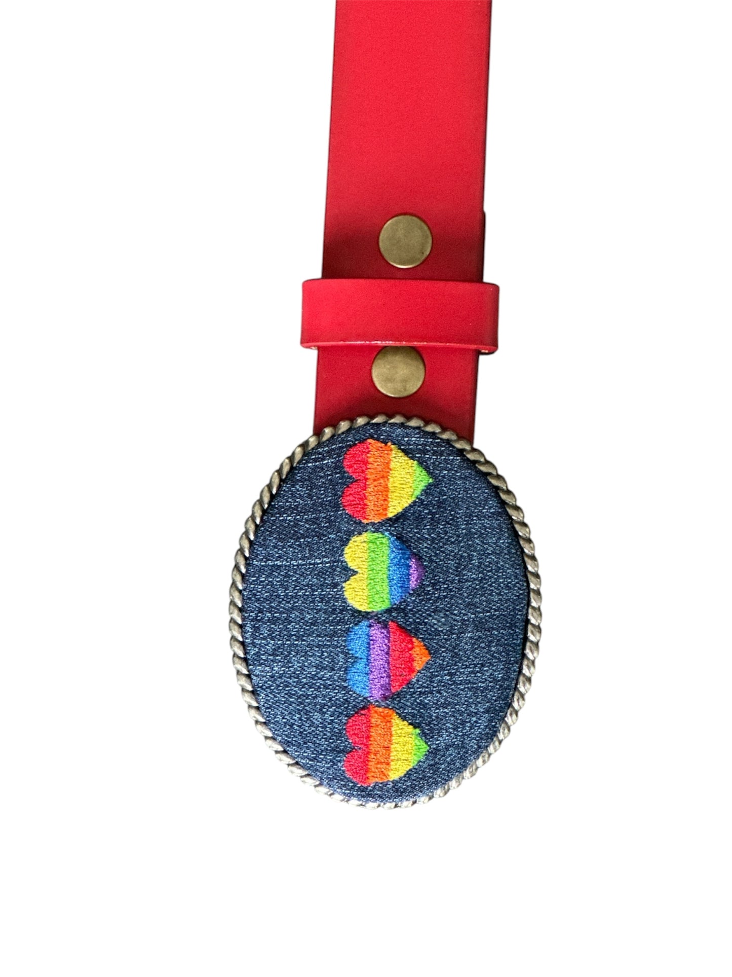 Embroidered Heart Belt Buckle