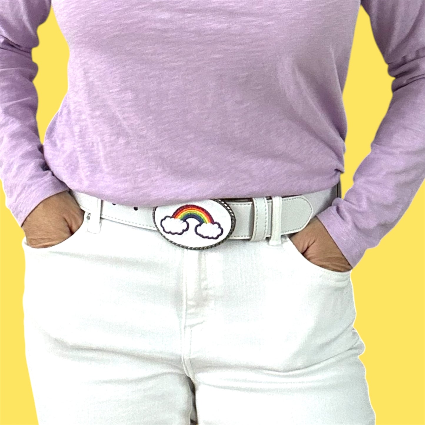 Embroidered Rainbow Belt Buckle