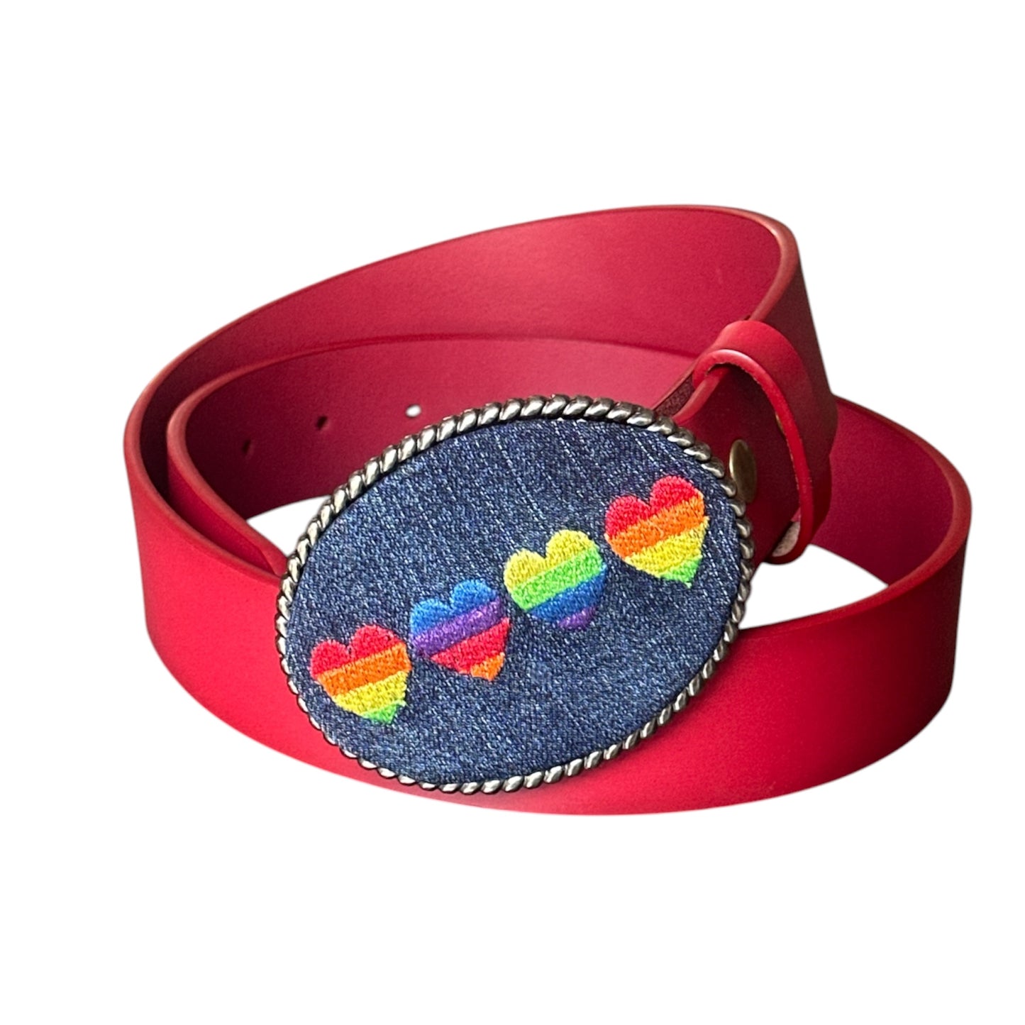 Embroidered Heart Belt Buckle