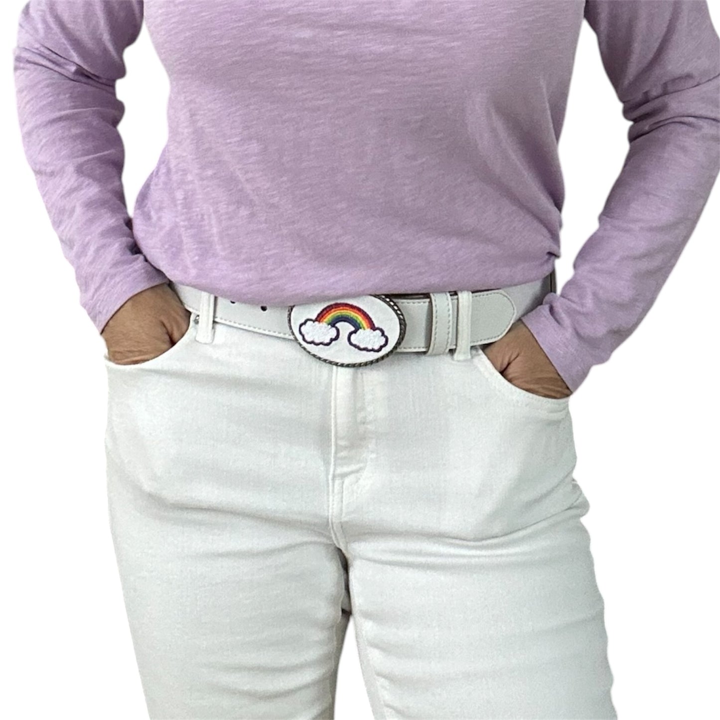 Embroidered Rainbow Belt Buckle