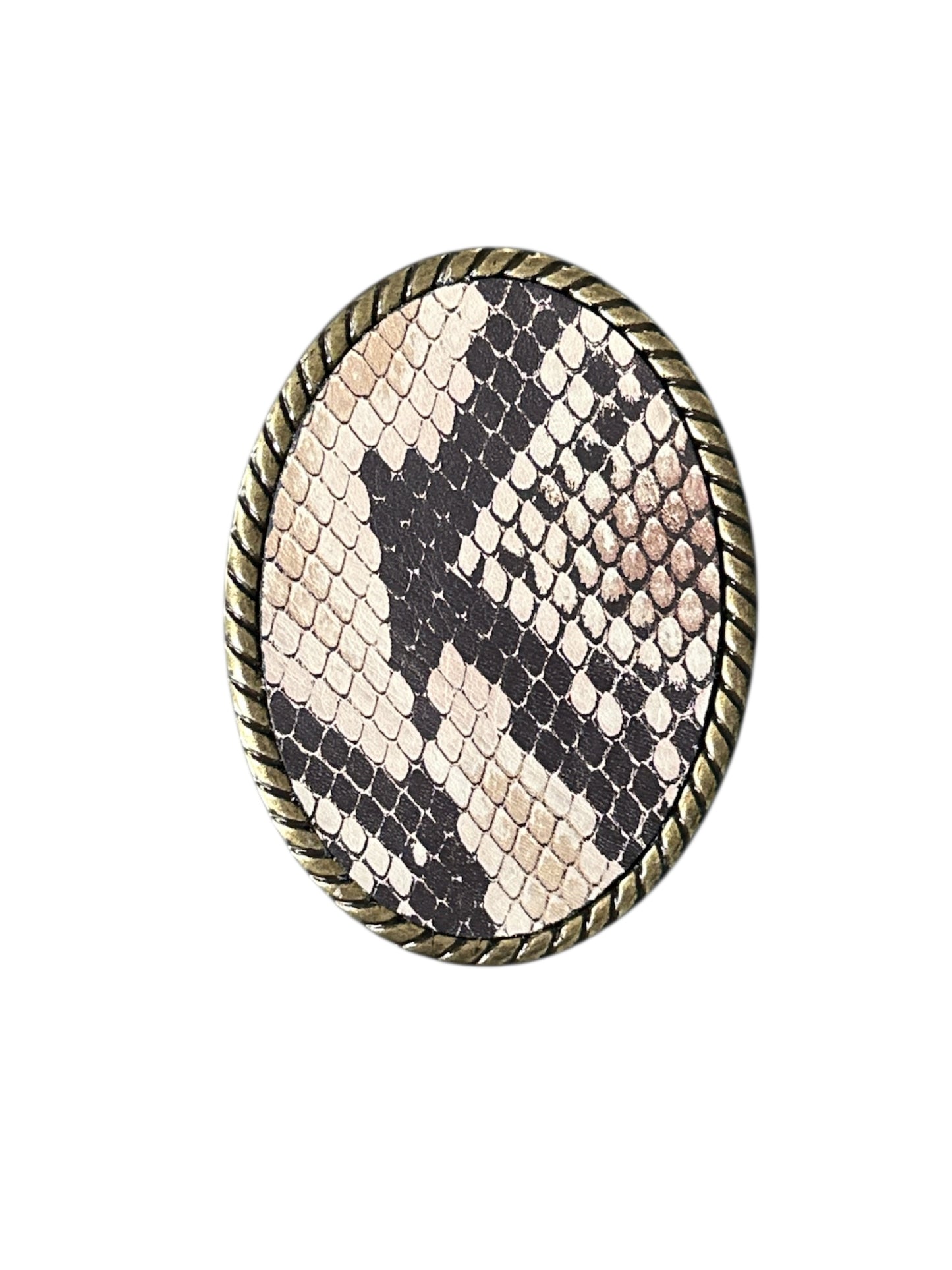 Python Printed Leather Rope Belt Buckle