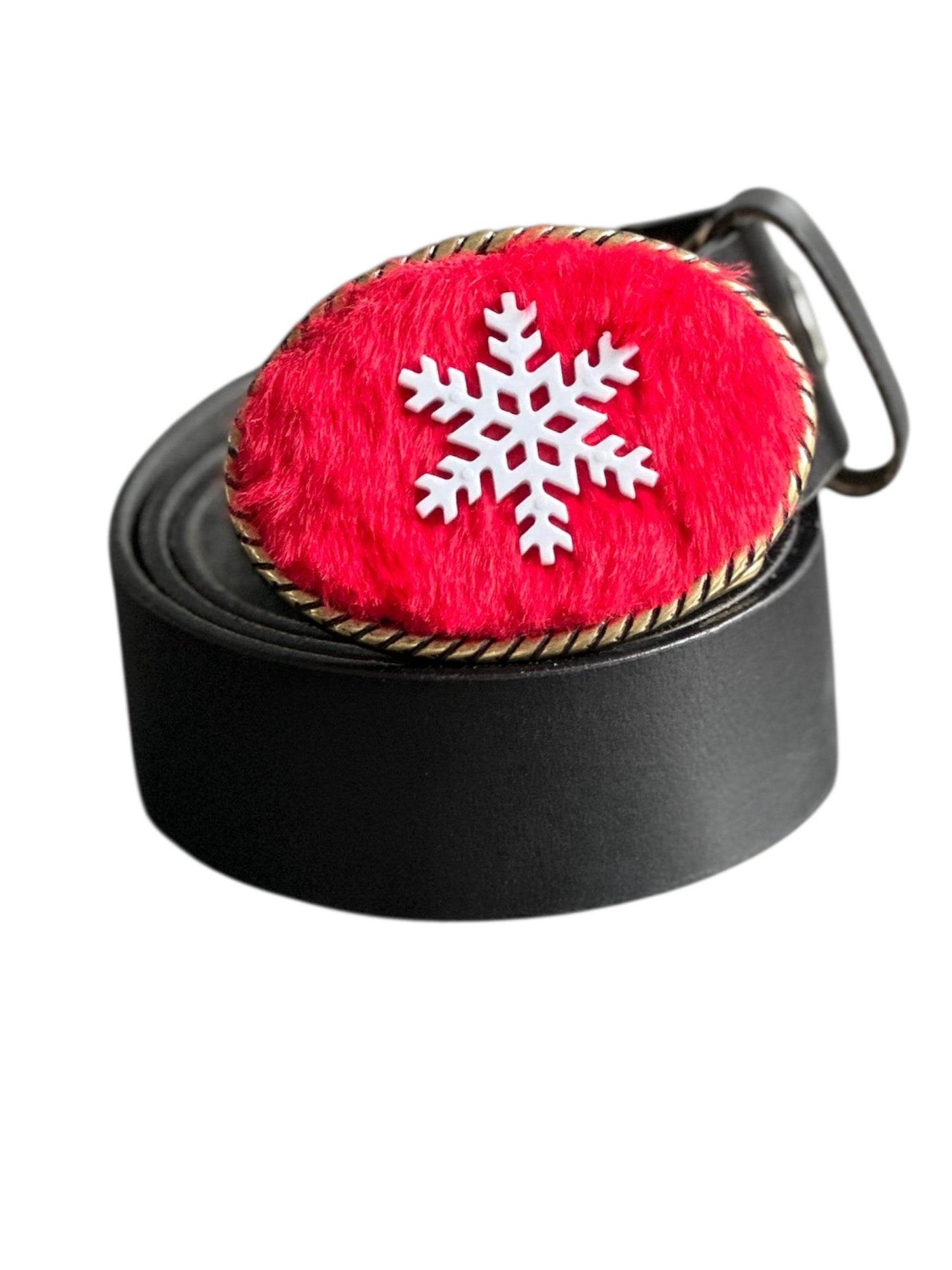 Snowflake Christmas Stocking Belt Buckle