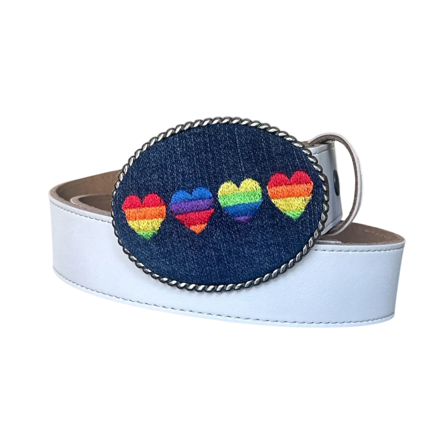 Embroidered Heart Belt Buckle