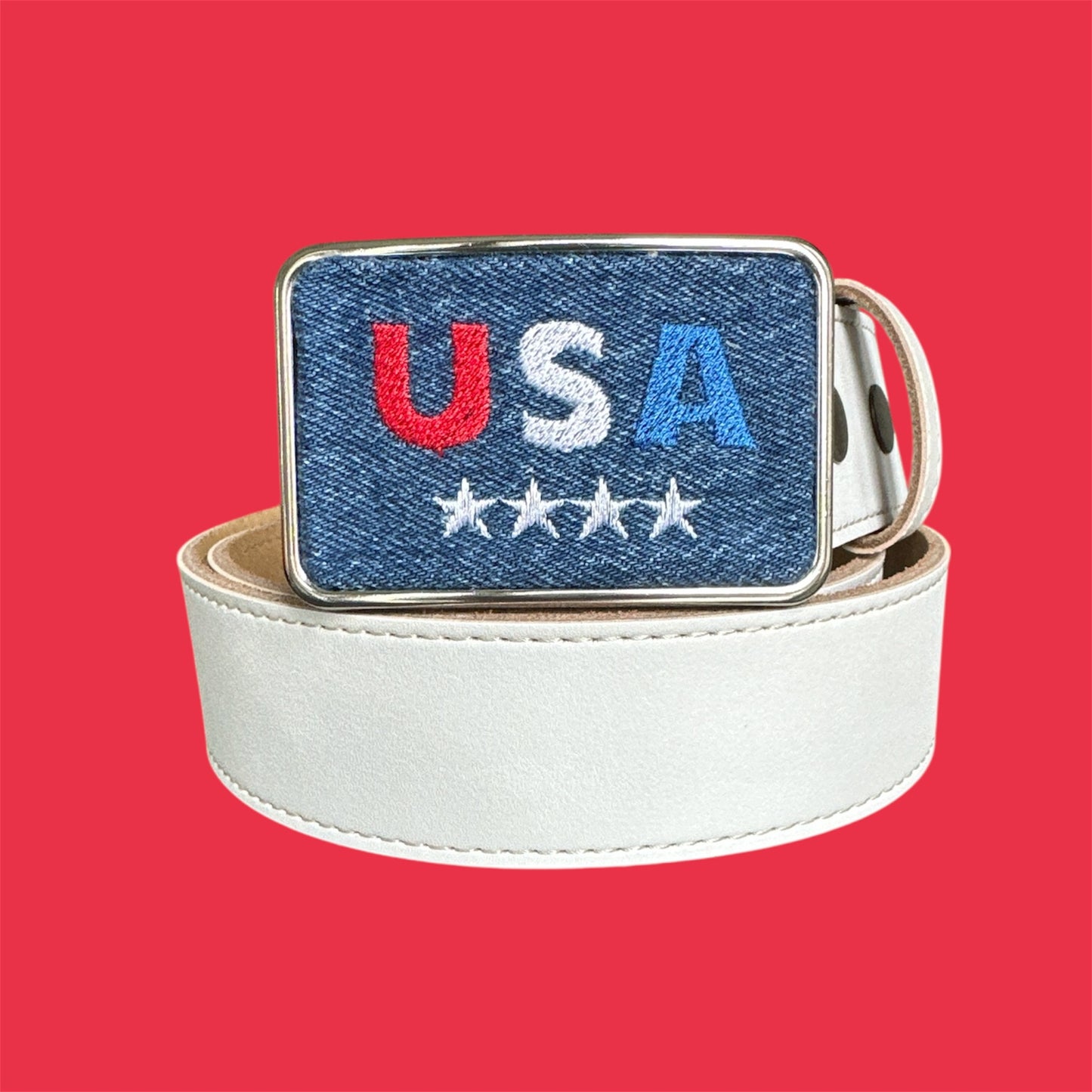 USA With Stars Belt Buckle
