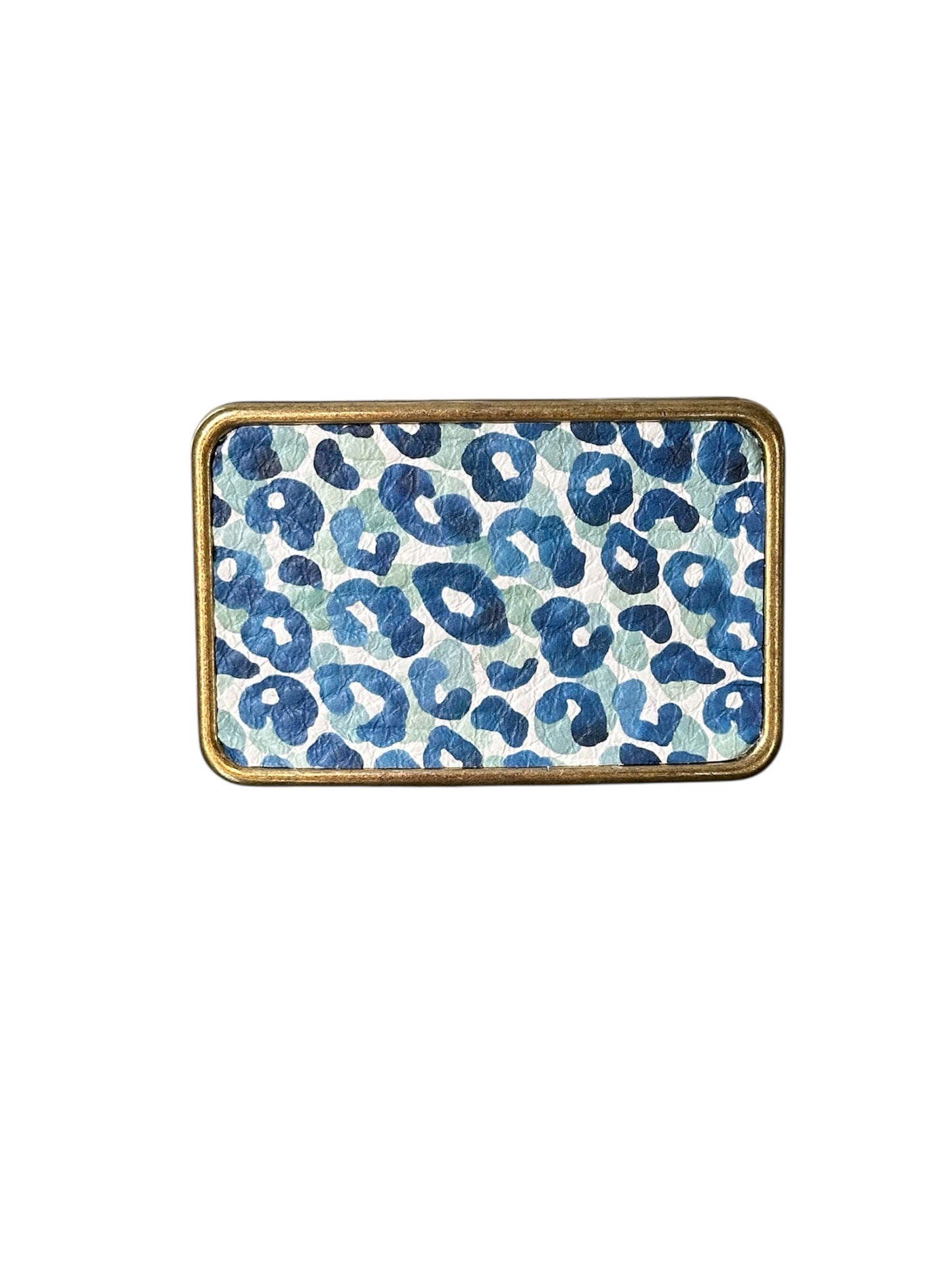 Cheetah Leather Buckle in Blue