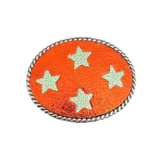 Stars Metallic Orange Concert Belt Buckle