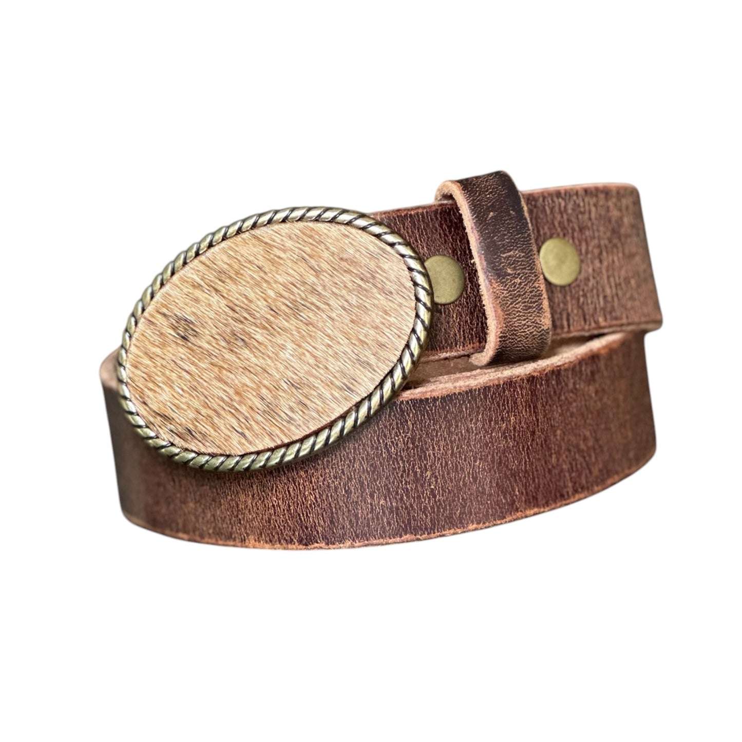 Vintage Brown Full Grain Leather Belt Strap