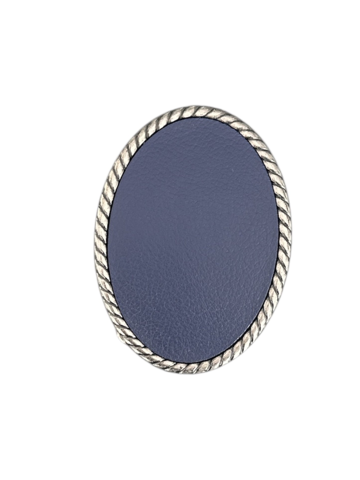 Blue Leather Attachable Belt Buckle