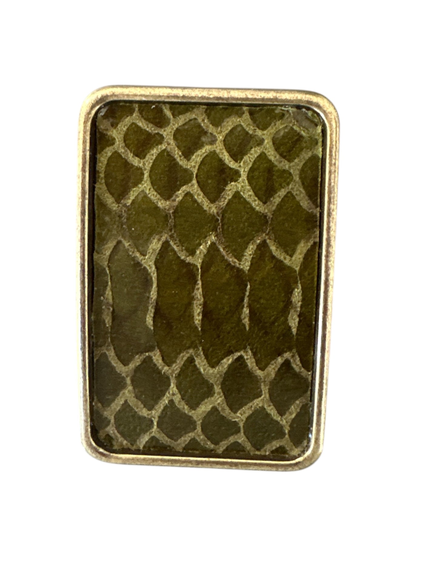 Green Python Embossed Leather Belt Buckle