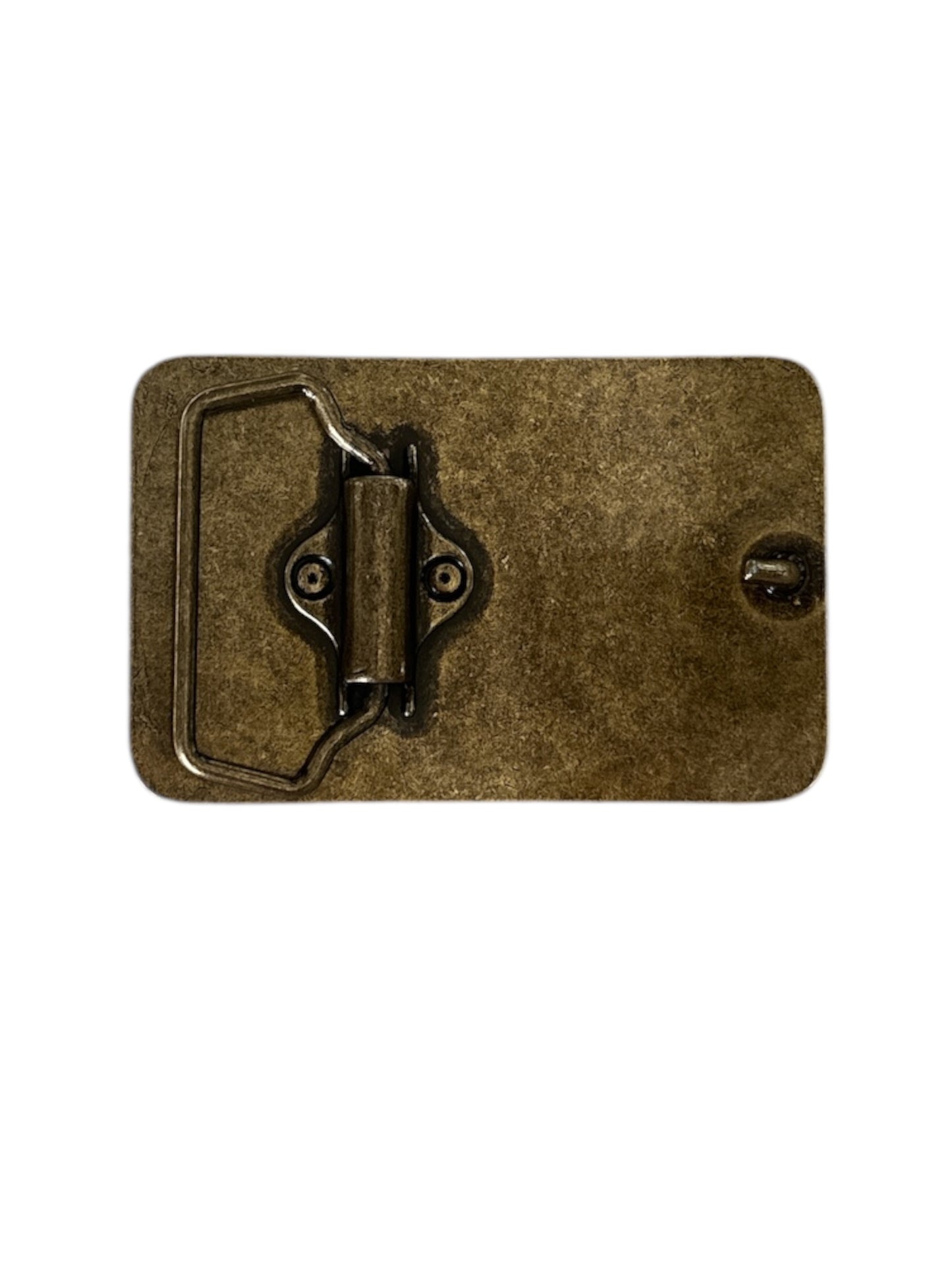Brown Suede Braided Rectangular Belt Buckle