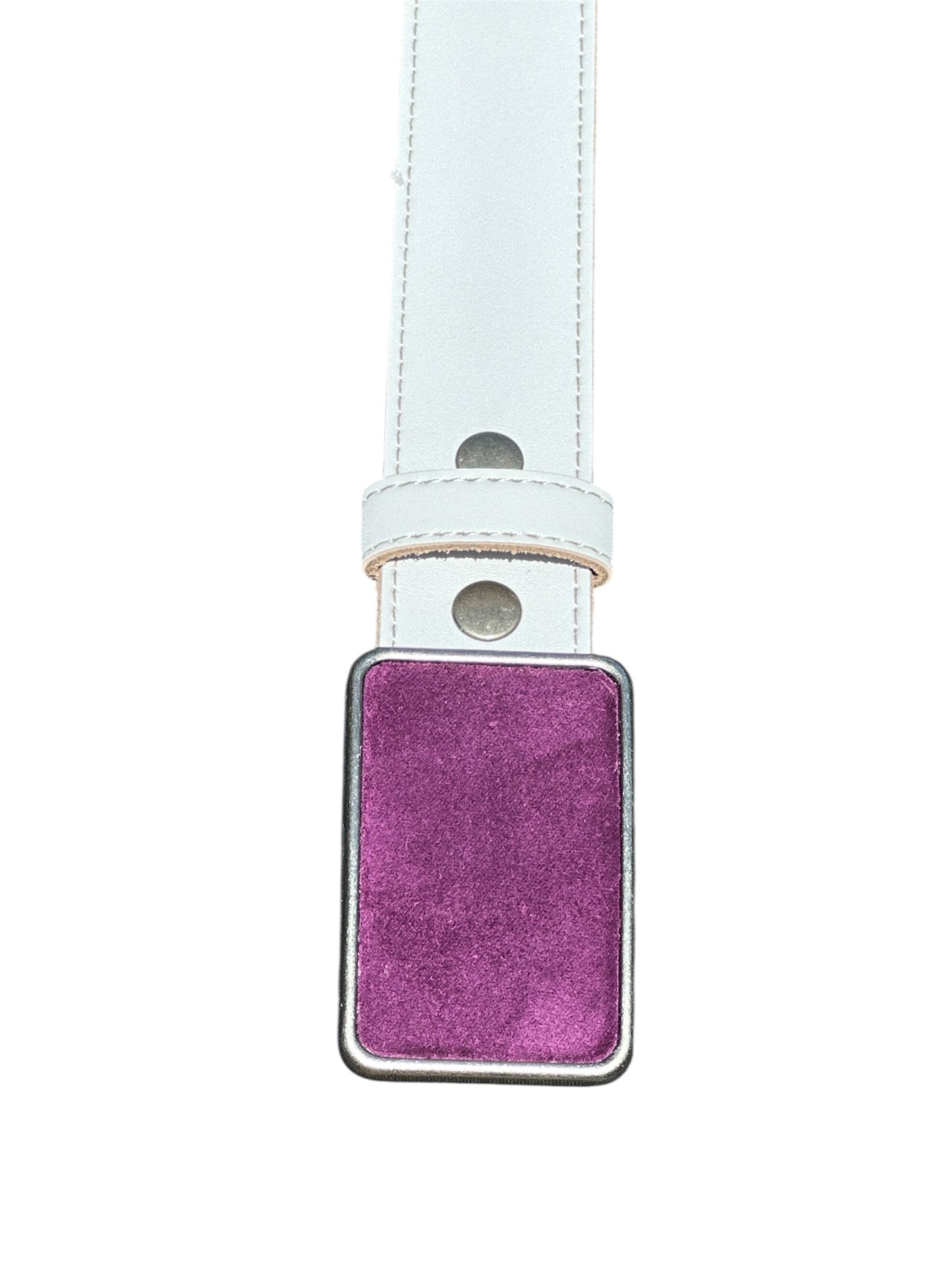 Purple Suede Rectangular Belt Buckle