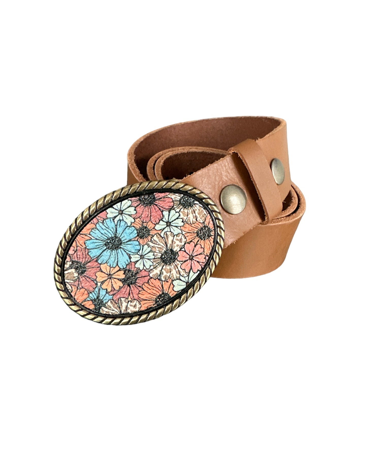 Flower Leather Belt Buckle