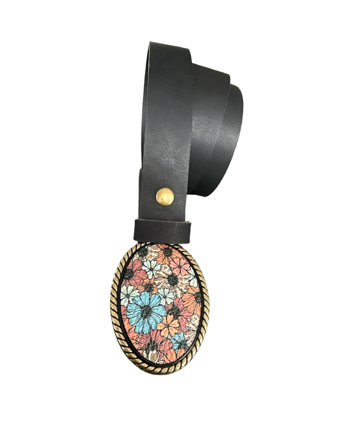 Flower Leather Belt Buckle – Brooklyn Buckles display picture 3