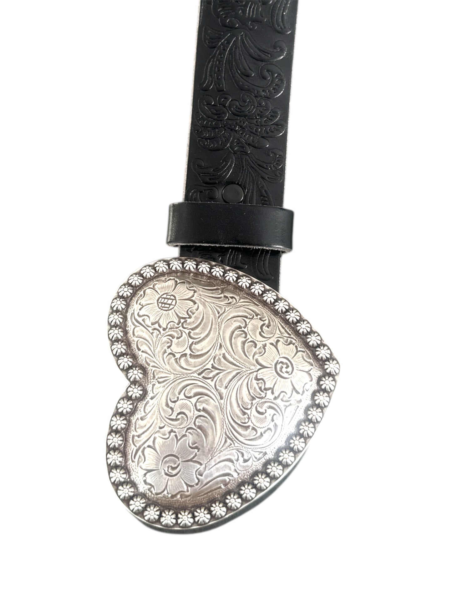 Western Berry Concho Heart Belt Buckle