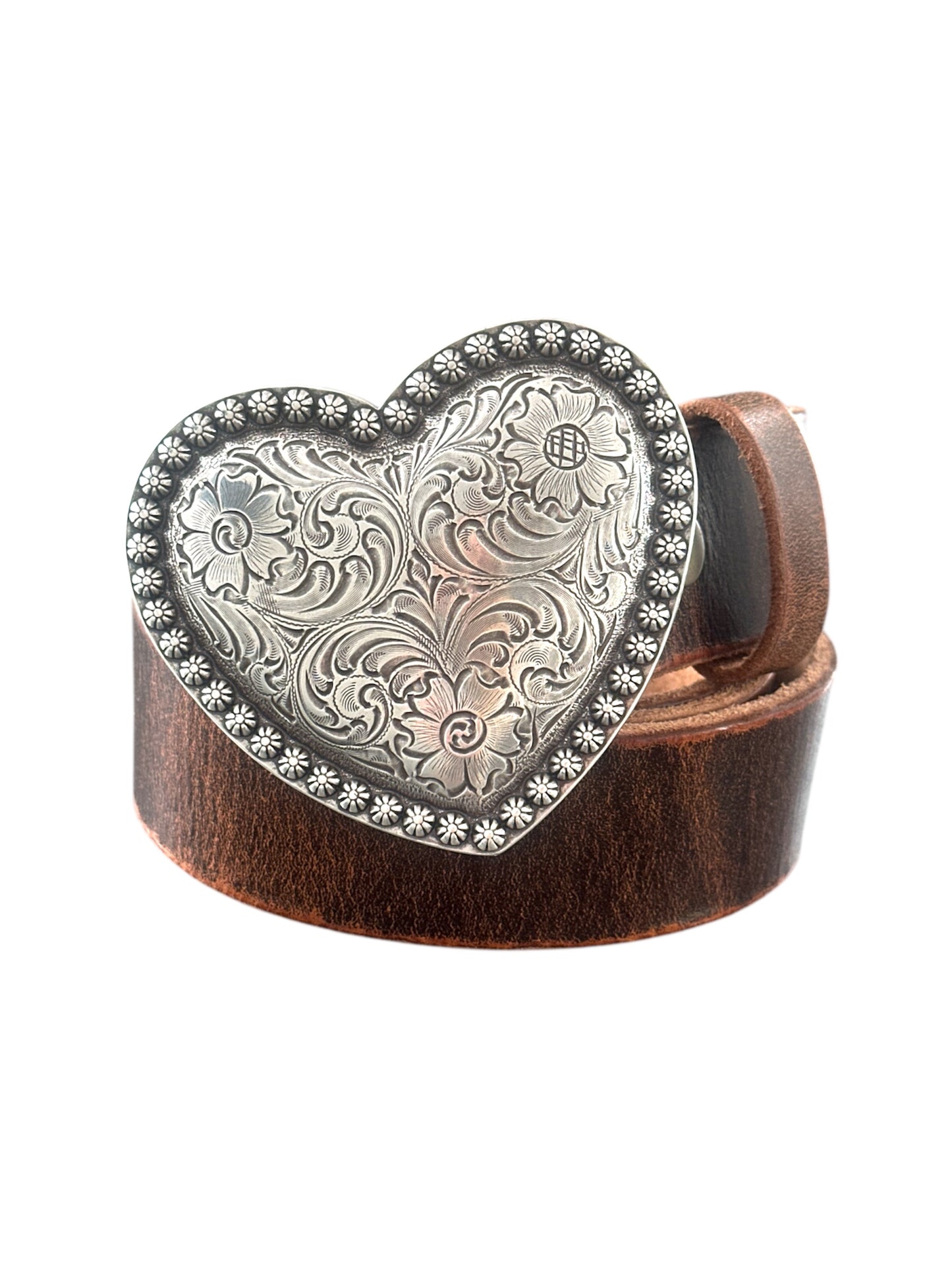 Western Berry Concho Heart Belt Buckle