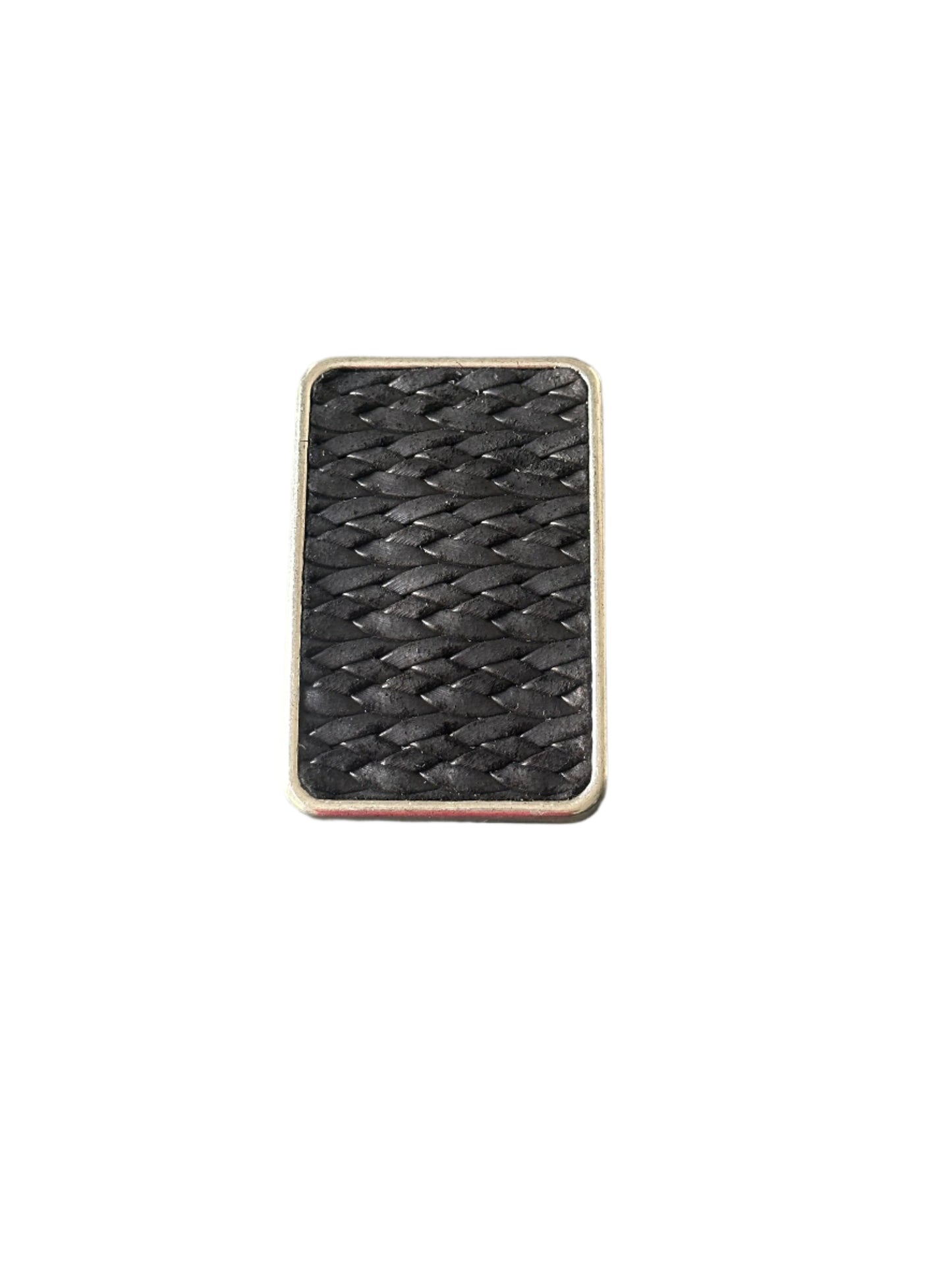 Black Suede Braided Rectangular Belt Buckle