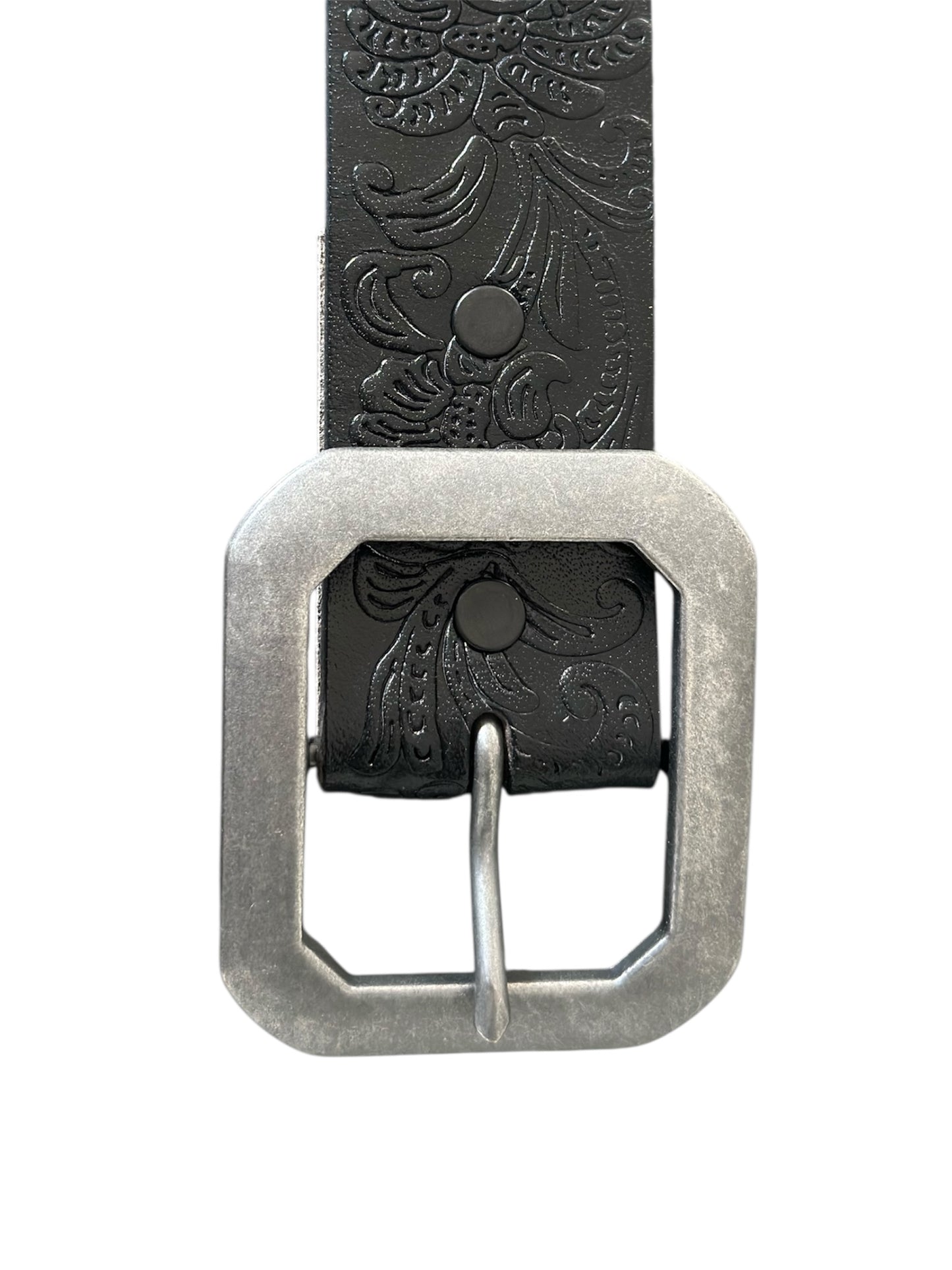 Rectangular Clip End Belt Buckle in Antique Nickel Finish Fits 1 1/2 wide belt