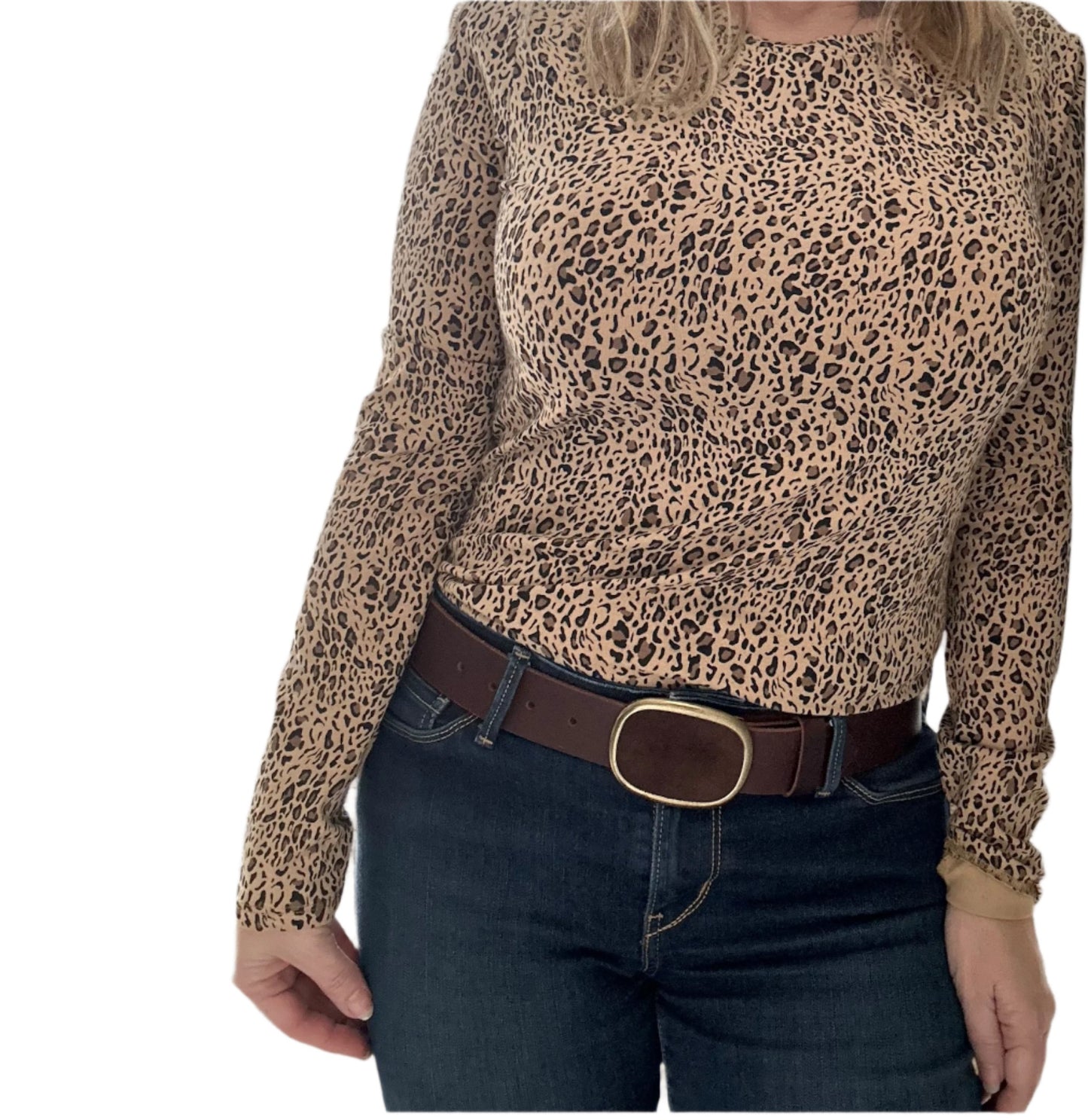 Espresso Brown Suede Oval Belt Buckle