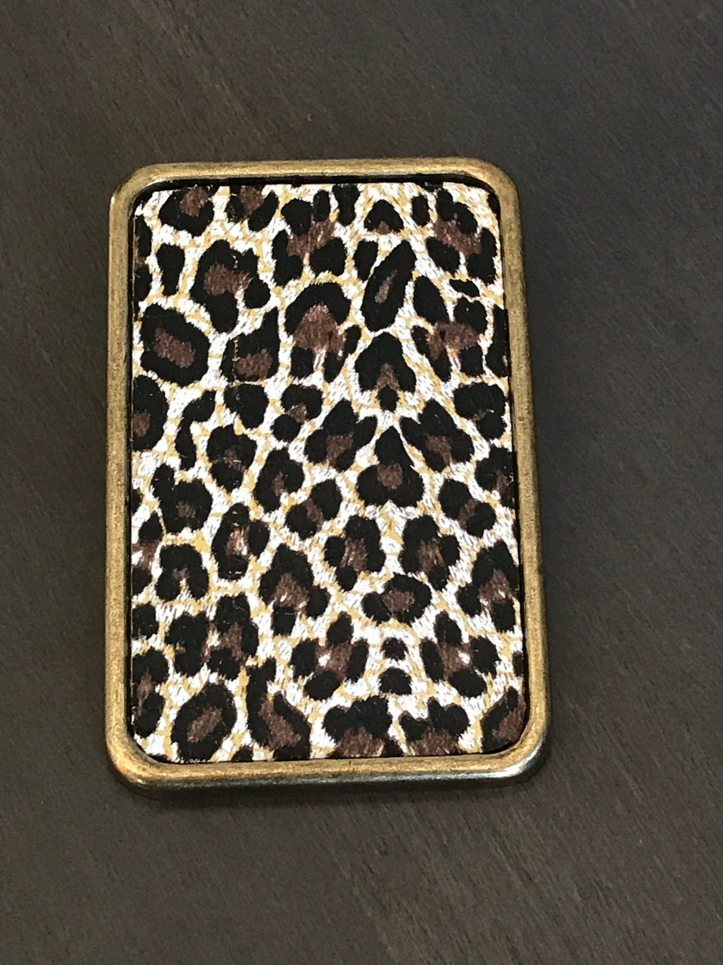 Leopard Print Leather Belt Buckle in White and Black Interchangeable Belt Set