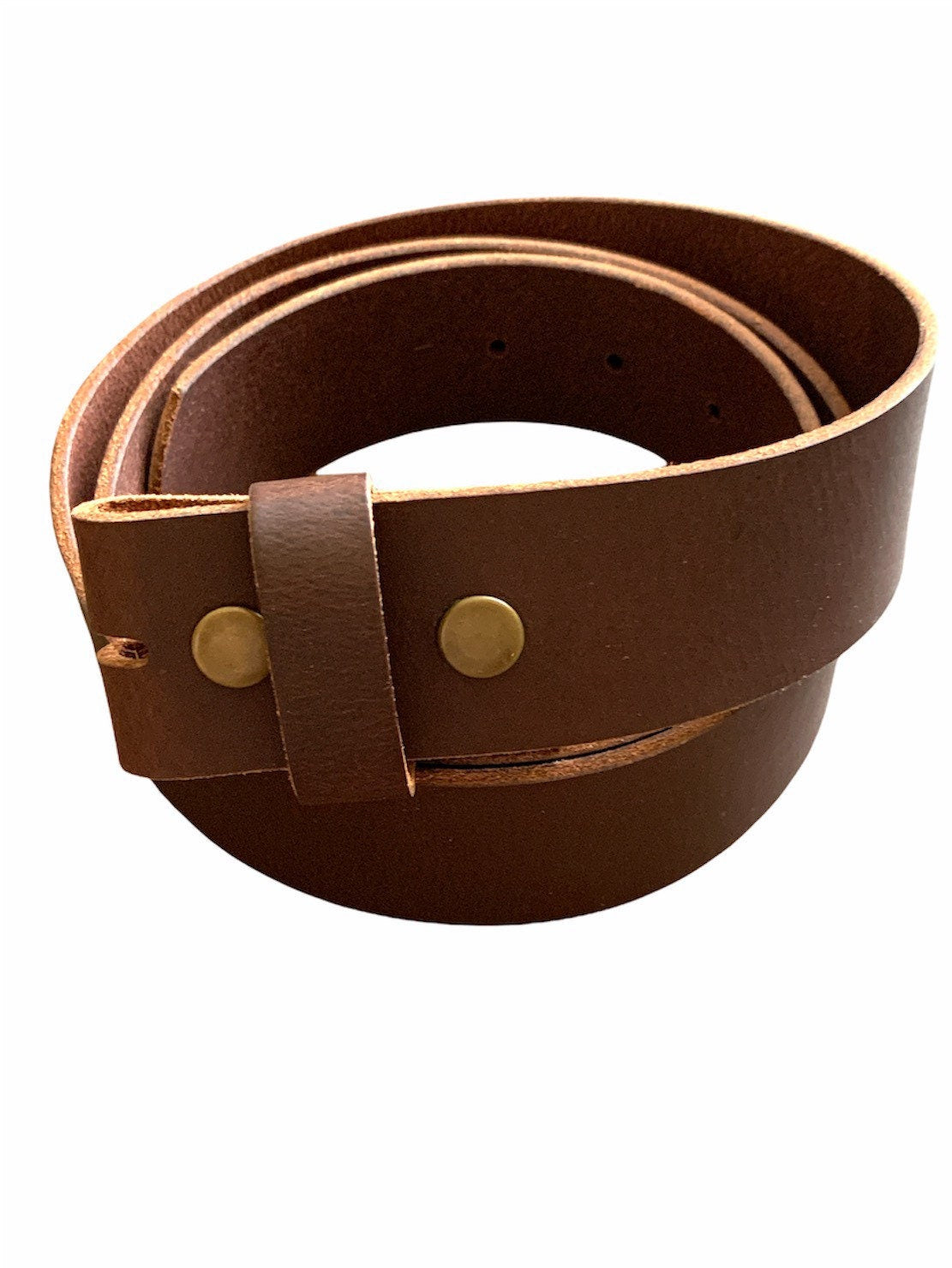 Brown No buckle Full Grain leather Interchangeable Belt