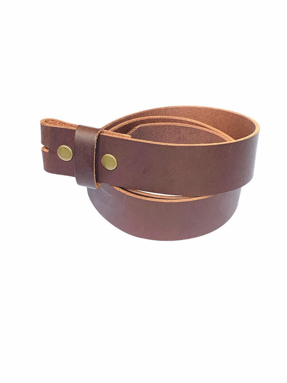 Brown No buckle Full Grain leather Interchangeable Belt