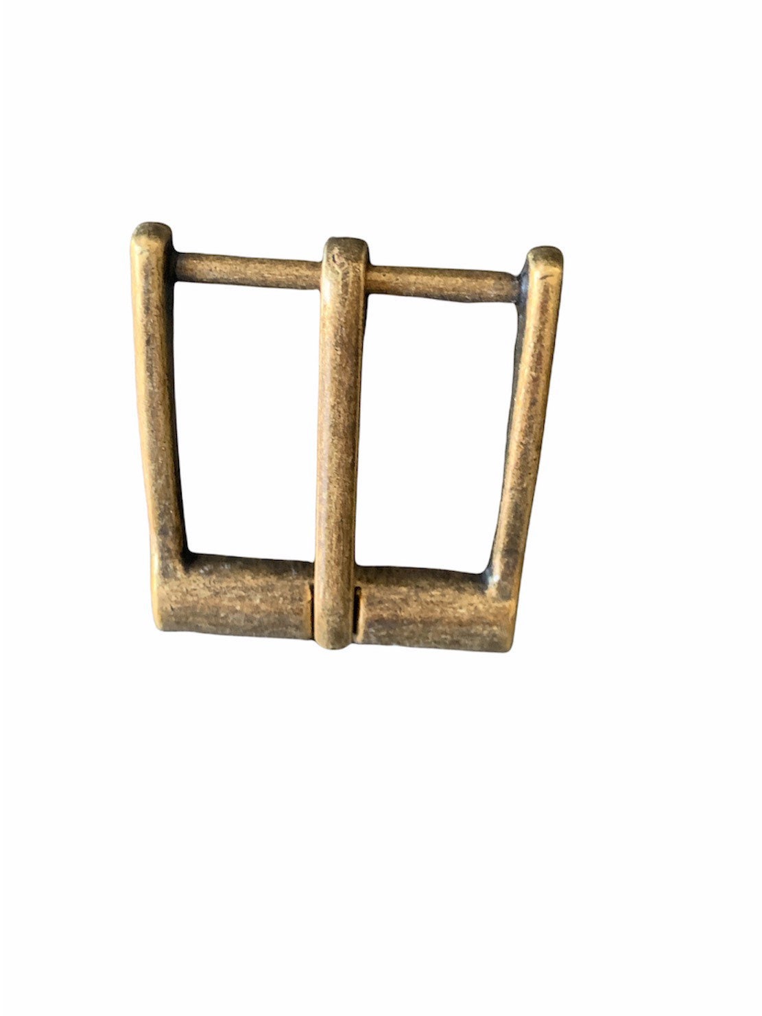 Heel Bar Buckle For Belt Up to 1.25 Inches Wide in Antique Brass Finish