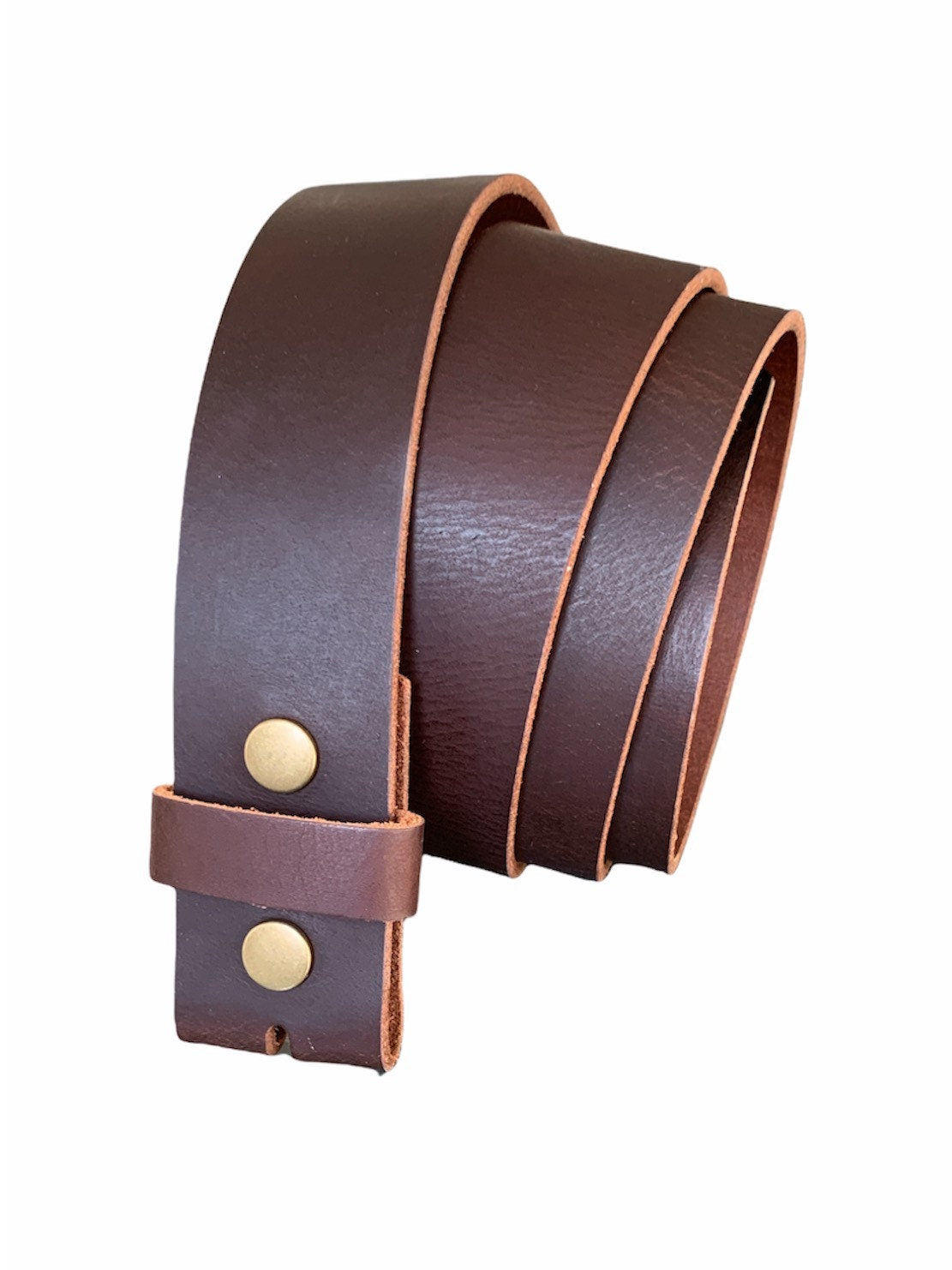 Brown No buckle Full Grain leather Interchangeable Belt