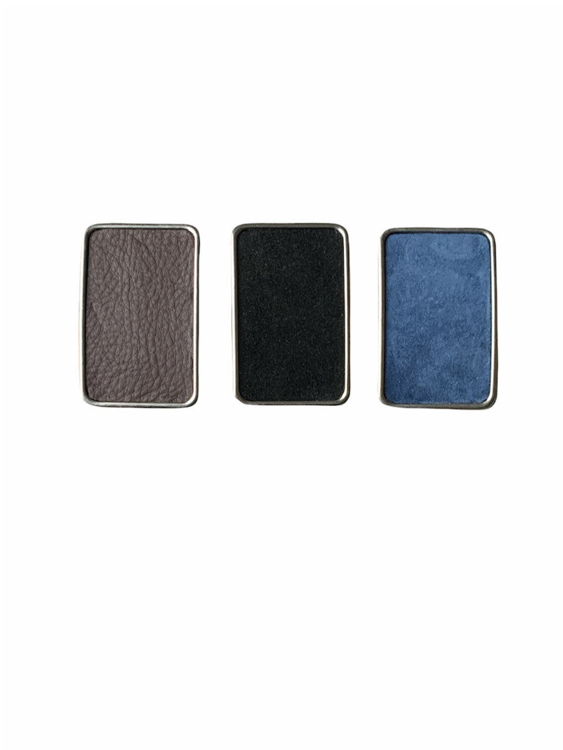 Blue Suede Rectangular Interchangeable Buckle