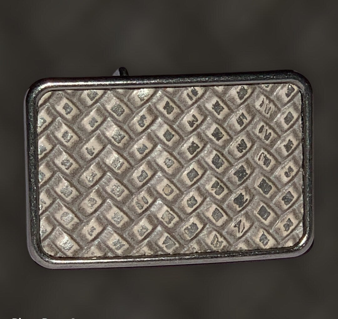 Basket Weave Embossed Belt Buckle