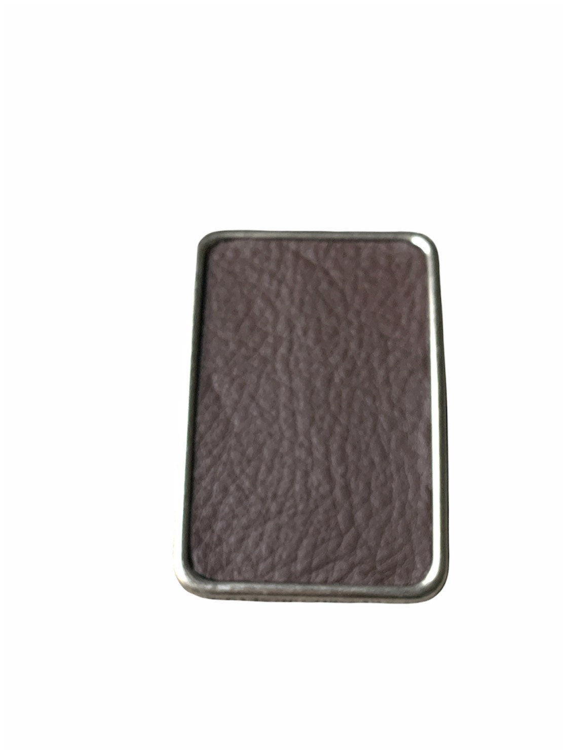 Rectangular Pebbled Leather Belt Buckle in Brown