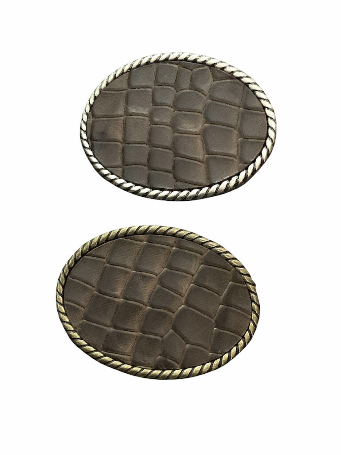 Brown Crocodile Leather Belt Buckle