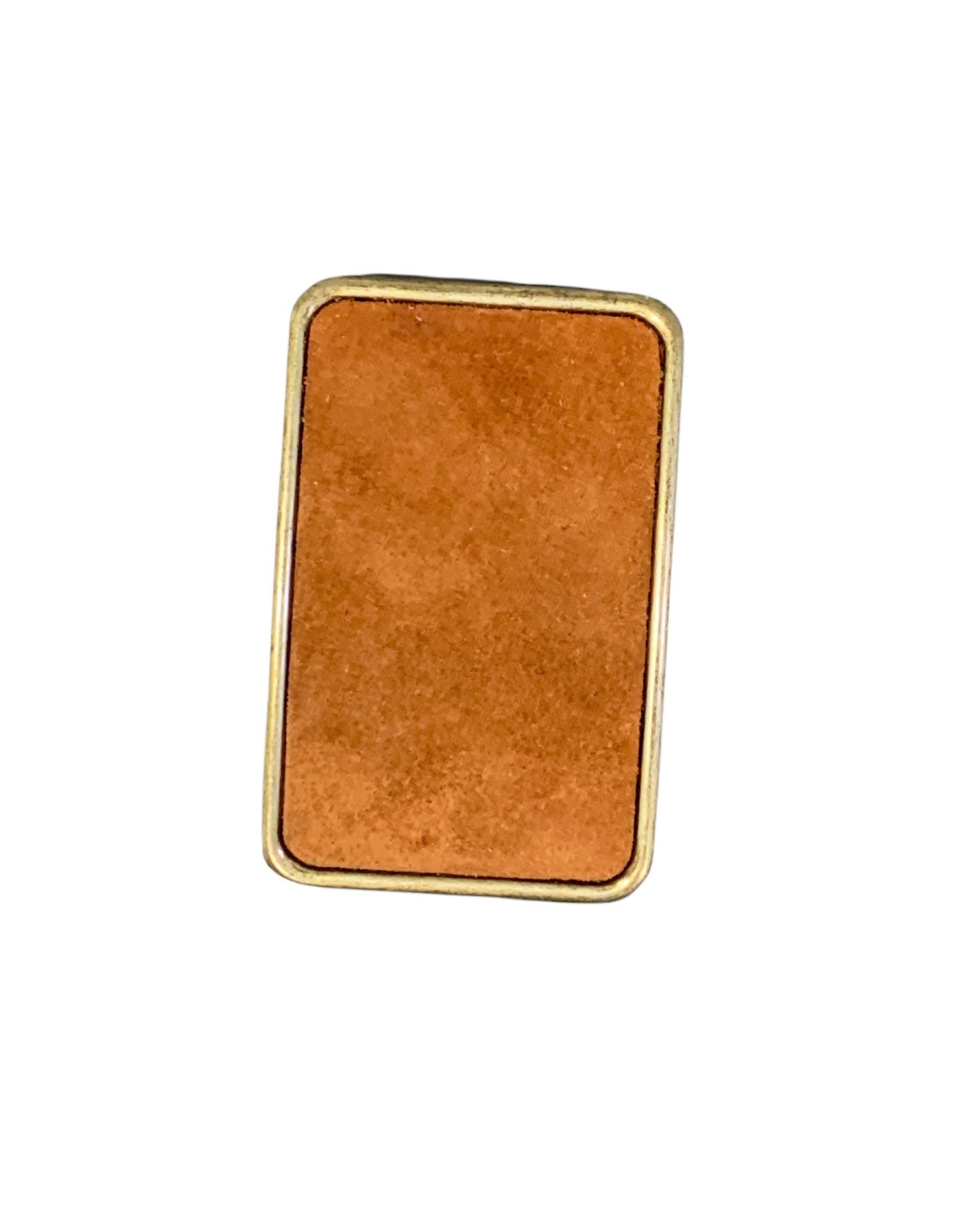 Rectangular Brown Suede Belt Buckle