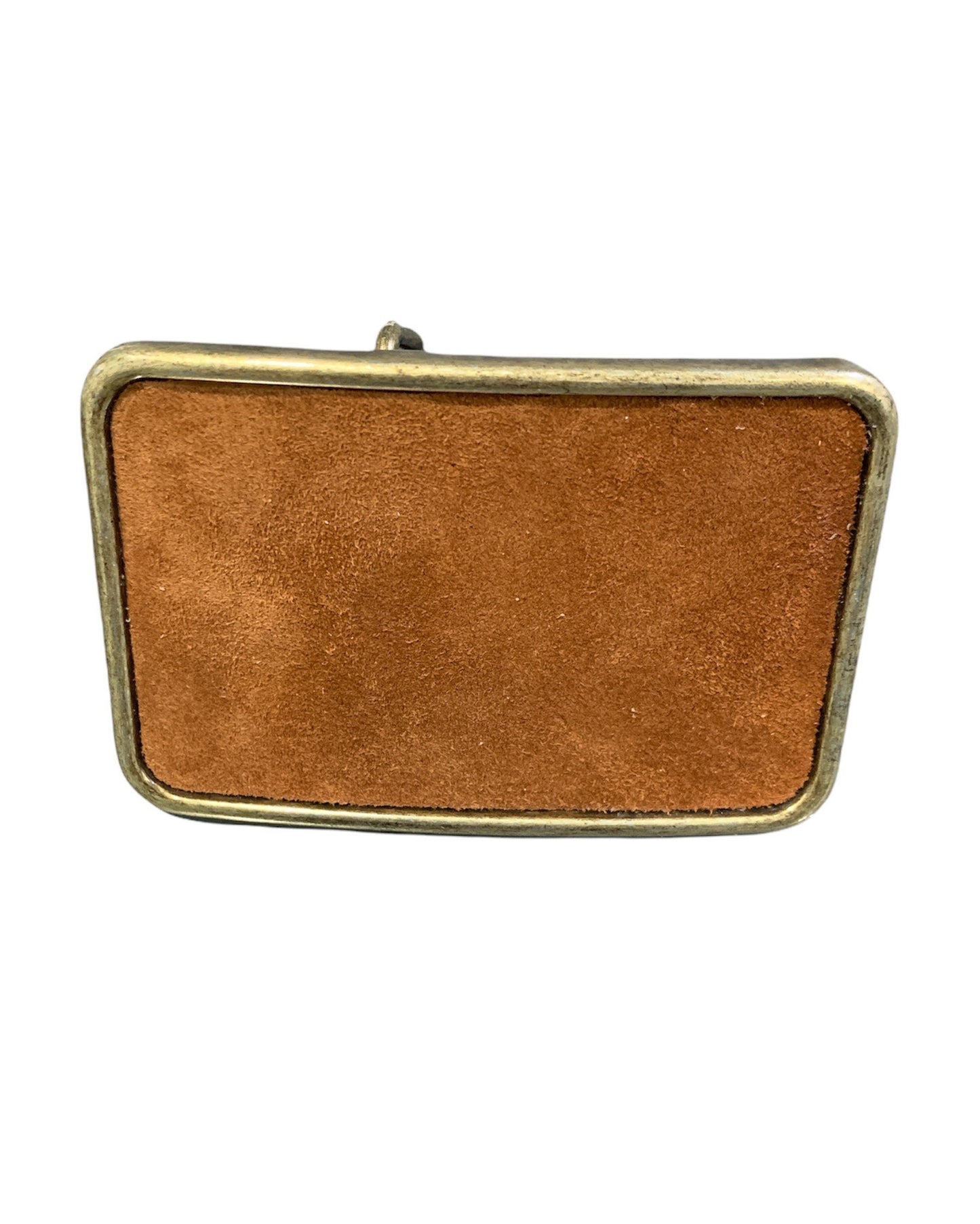 Rectangular Brown Suede Belt Buckle and Brown Interchangeable Belt Set