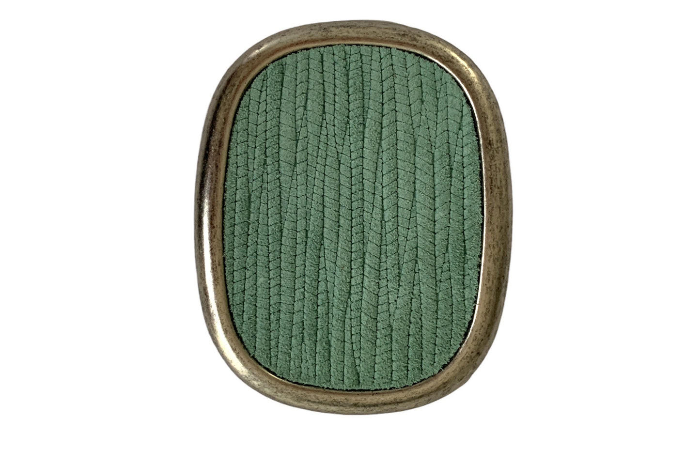 Sea Foam Green Leather Belt Buckle