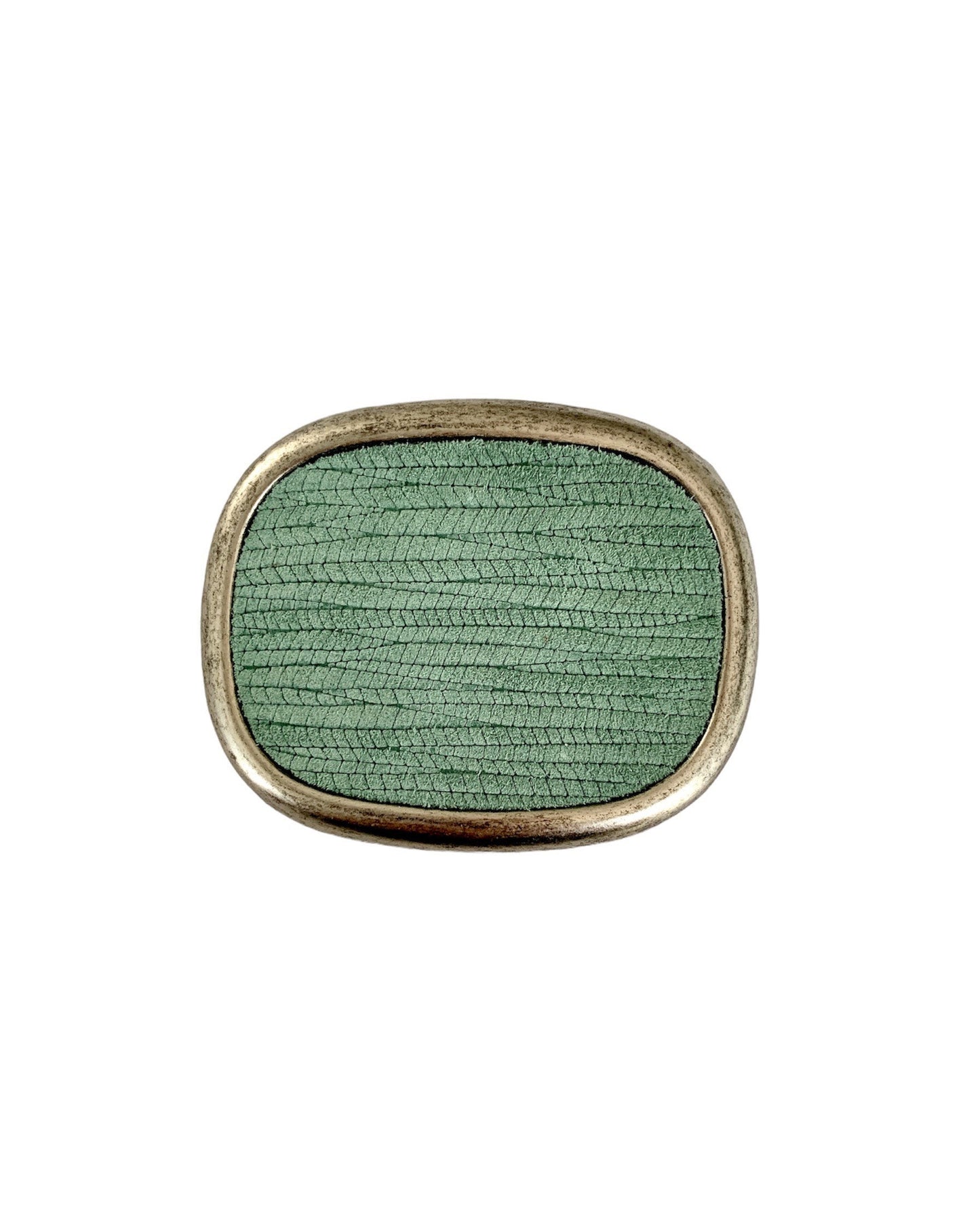 Sea Foam Green Leather Belt Buckle