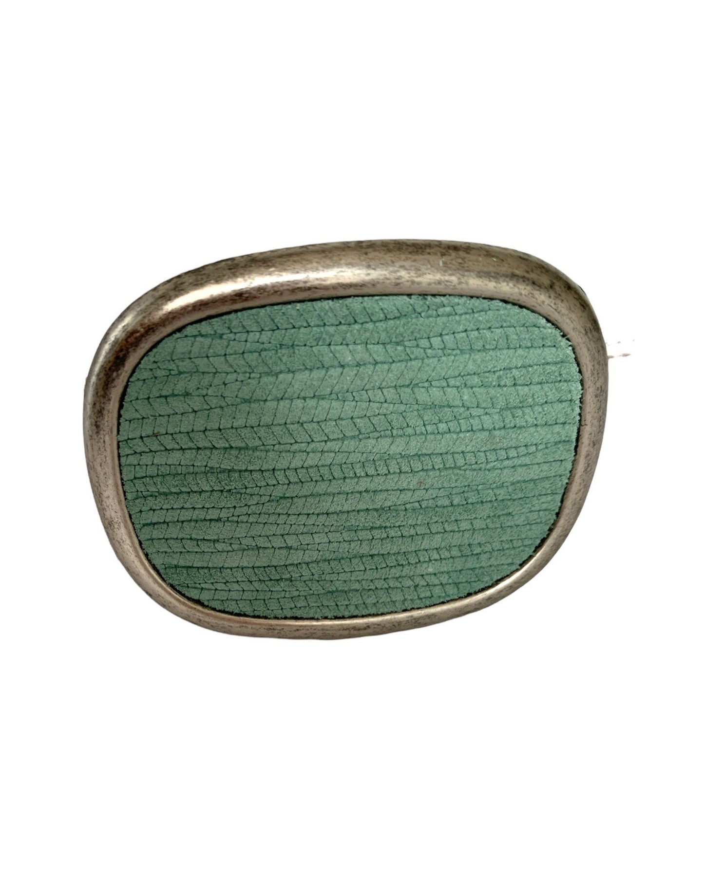 Sea Foam Green Leather Belt Buckle