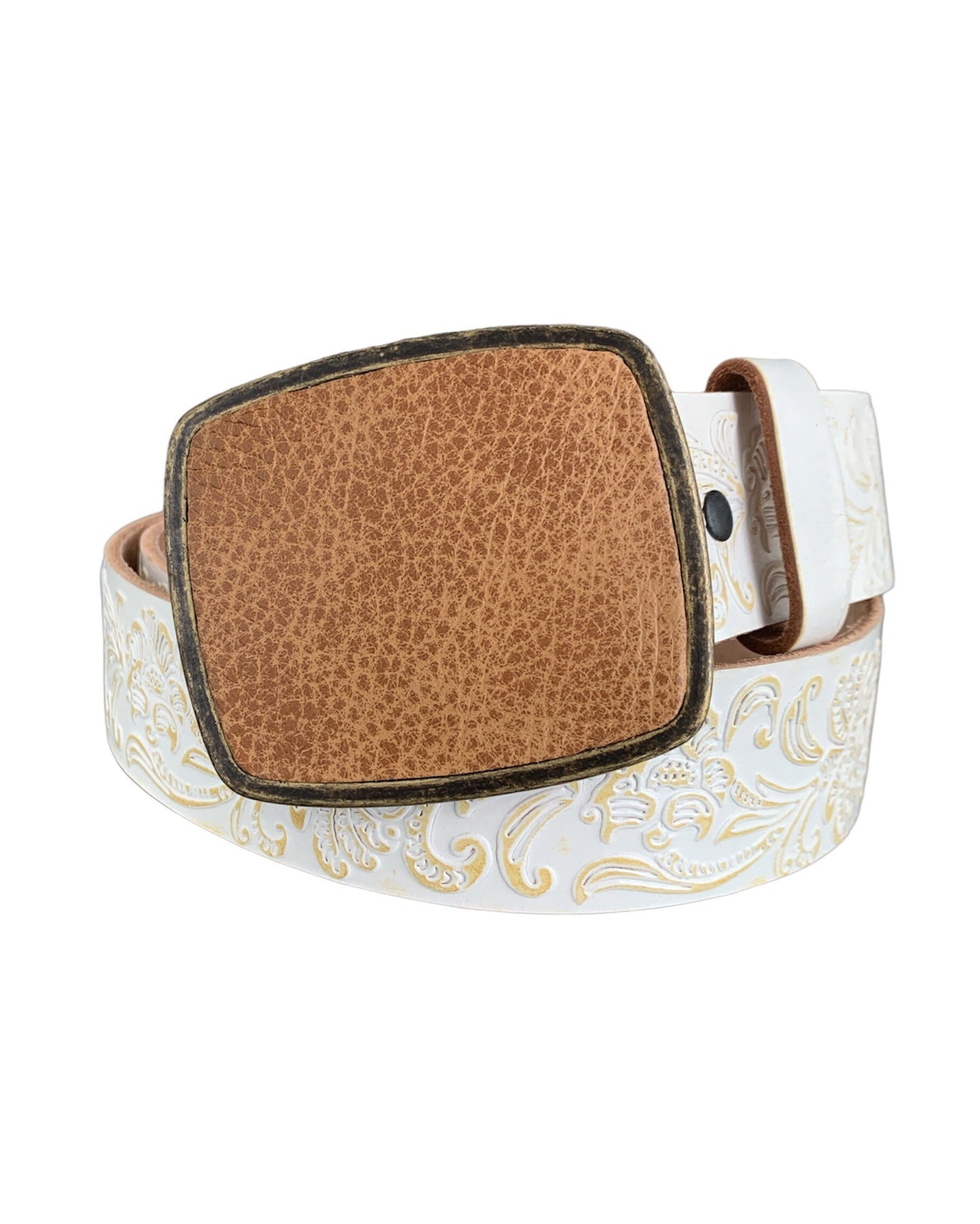 Rustic Tan Leather Buckle For Belt