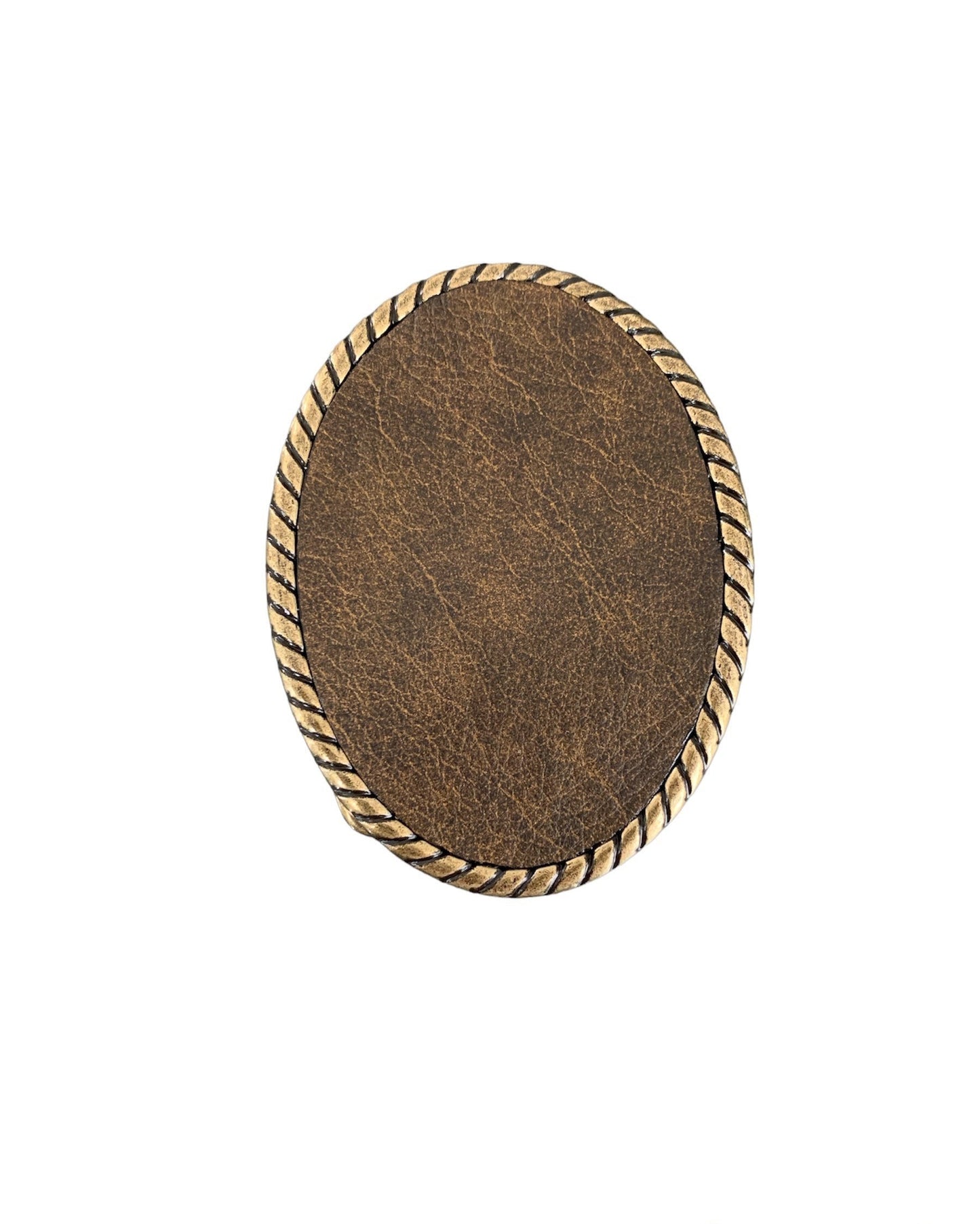 Rustic Brown Leather Rope Belt Buckle