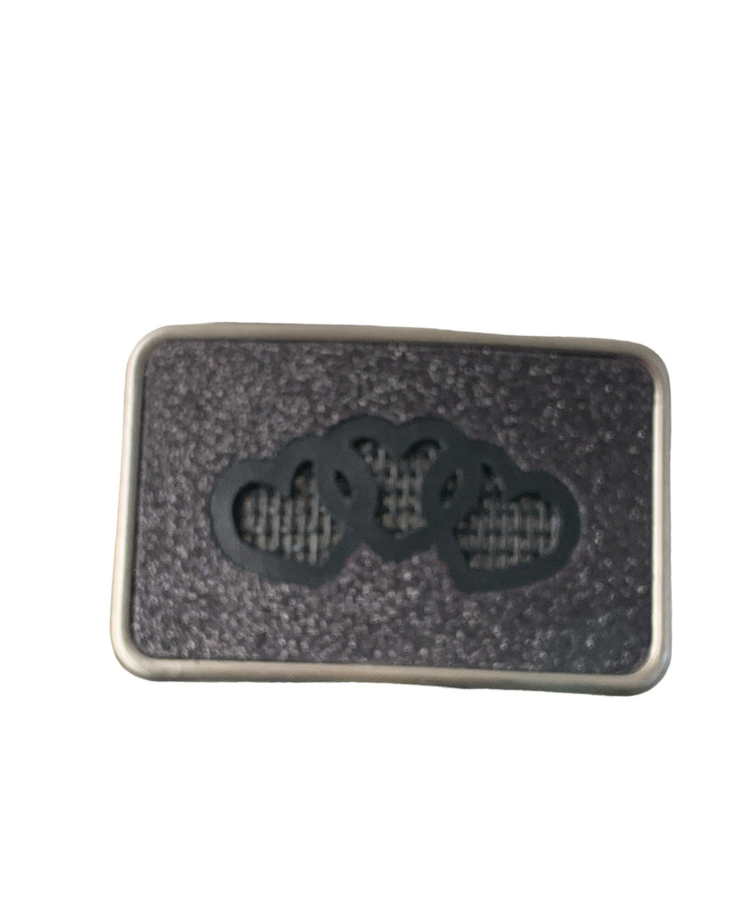 Three Hearts Interlocking in Black Glitter Belt Buckle