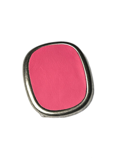 Hot Pink Leather Belt Buckle For Interchangeable Belt