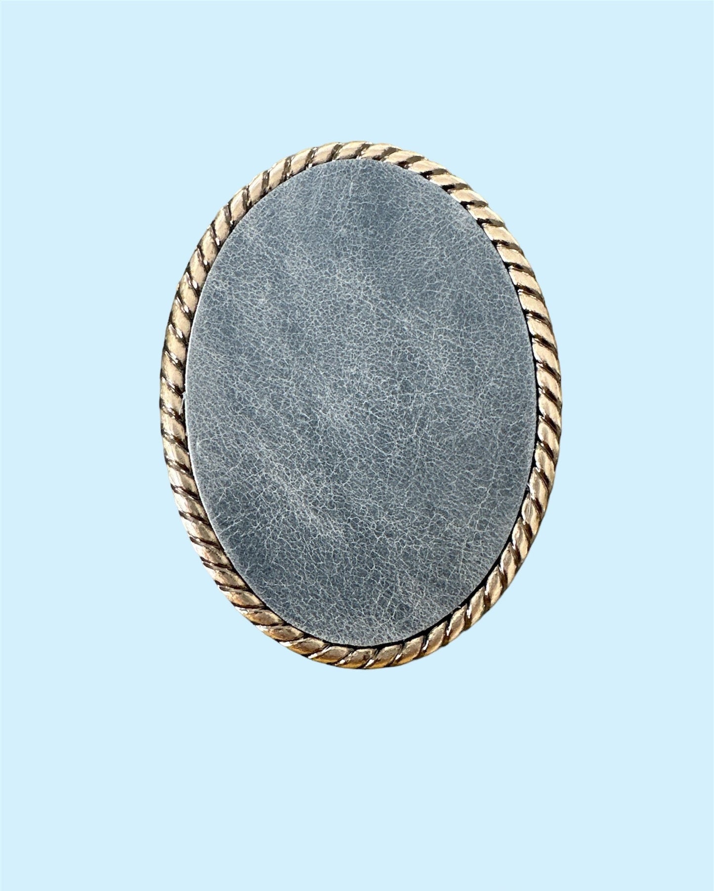 Blue Jean Leather Belt Buckle