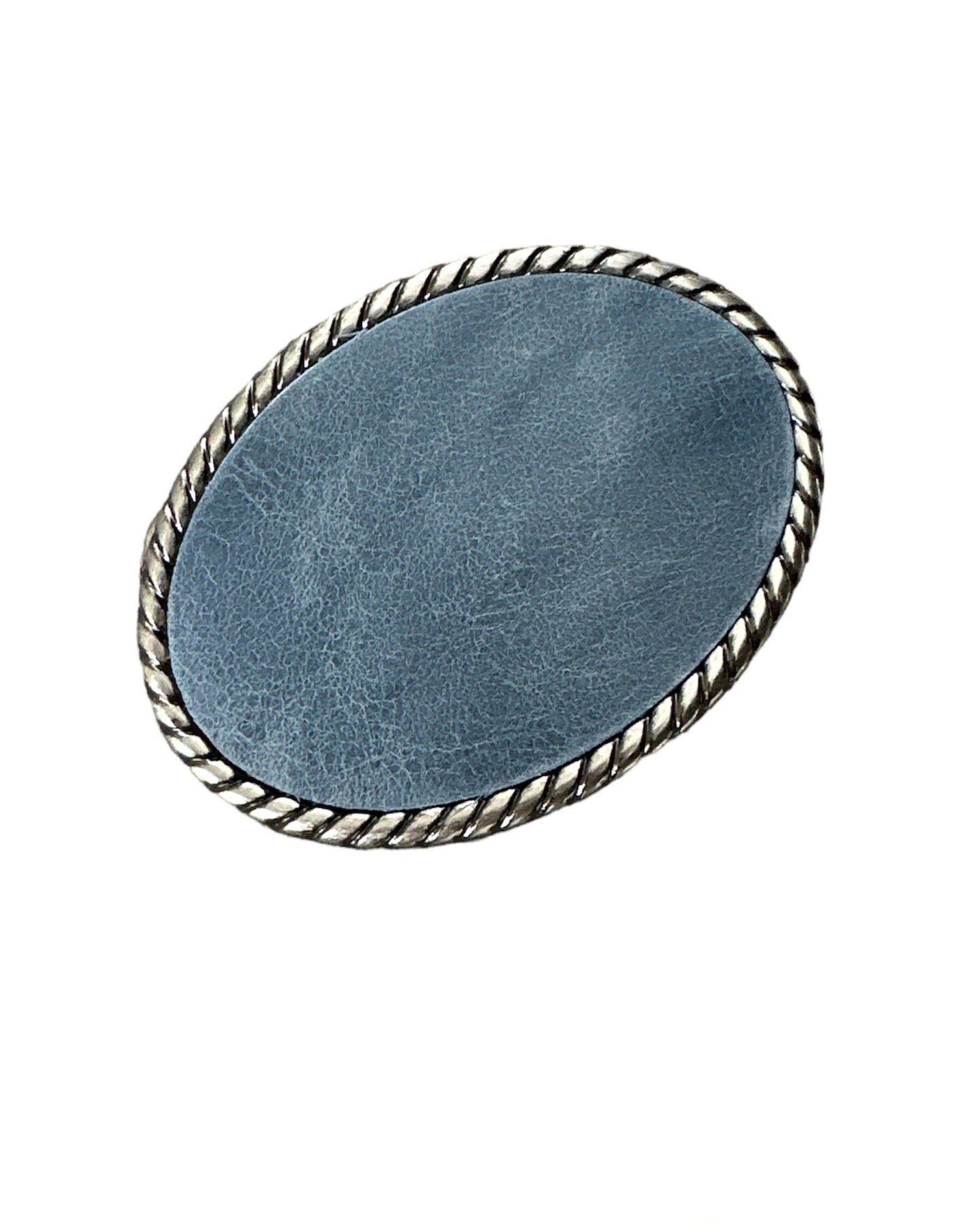 Blue Jean Leather Belt Buckle