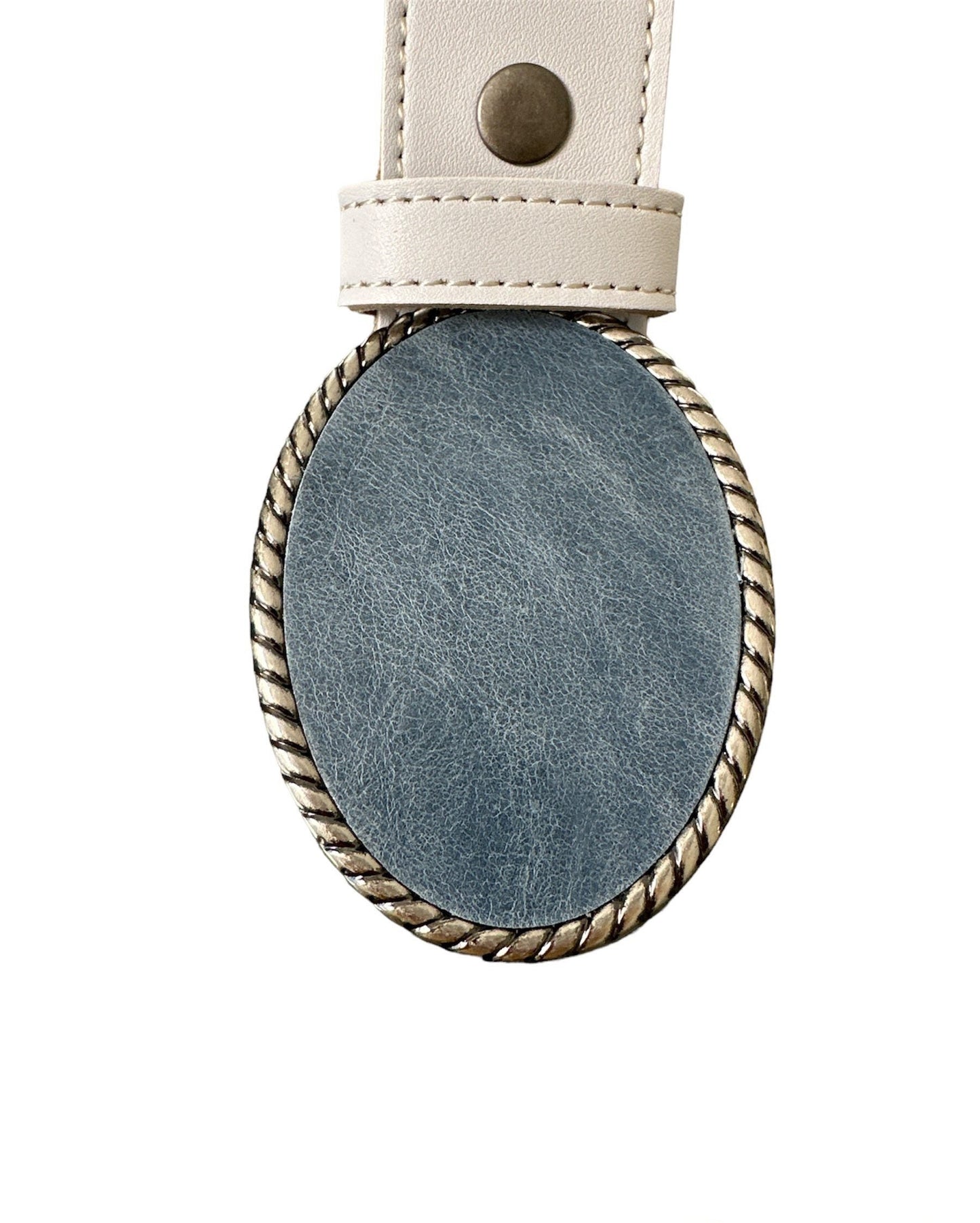 Blue Jean Leather Belt Buckle